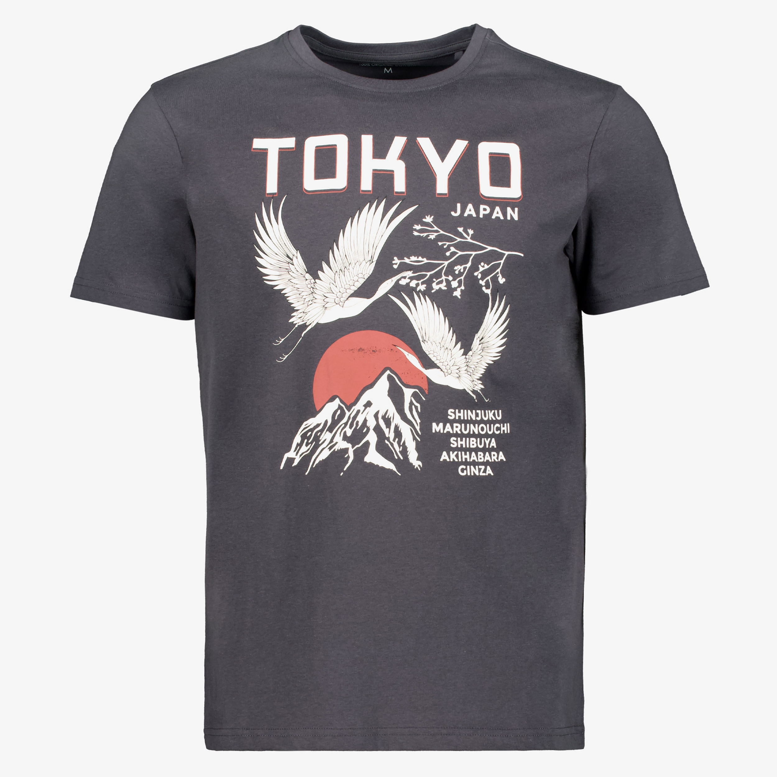Unsigned heren T-shirt met opdruk grijs