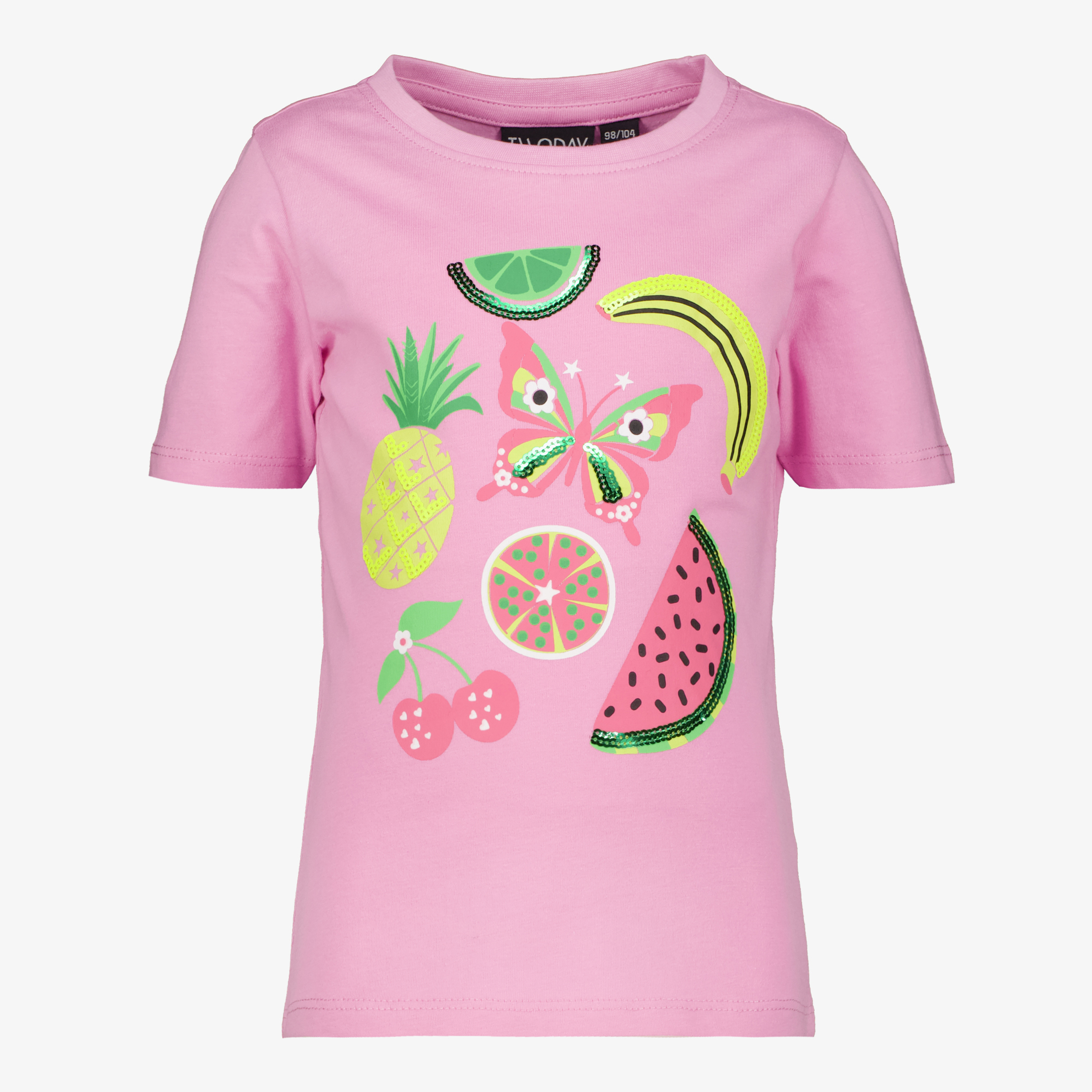 TwoDay meisjes T-shirt met fruit en pailletten