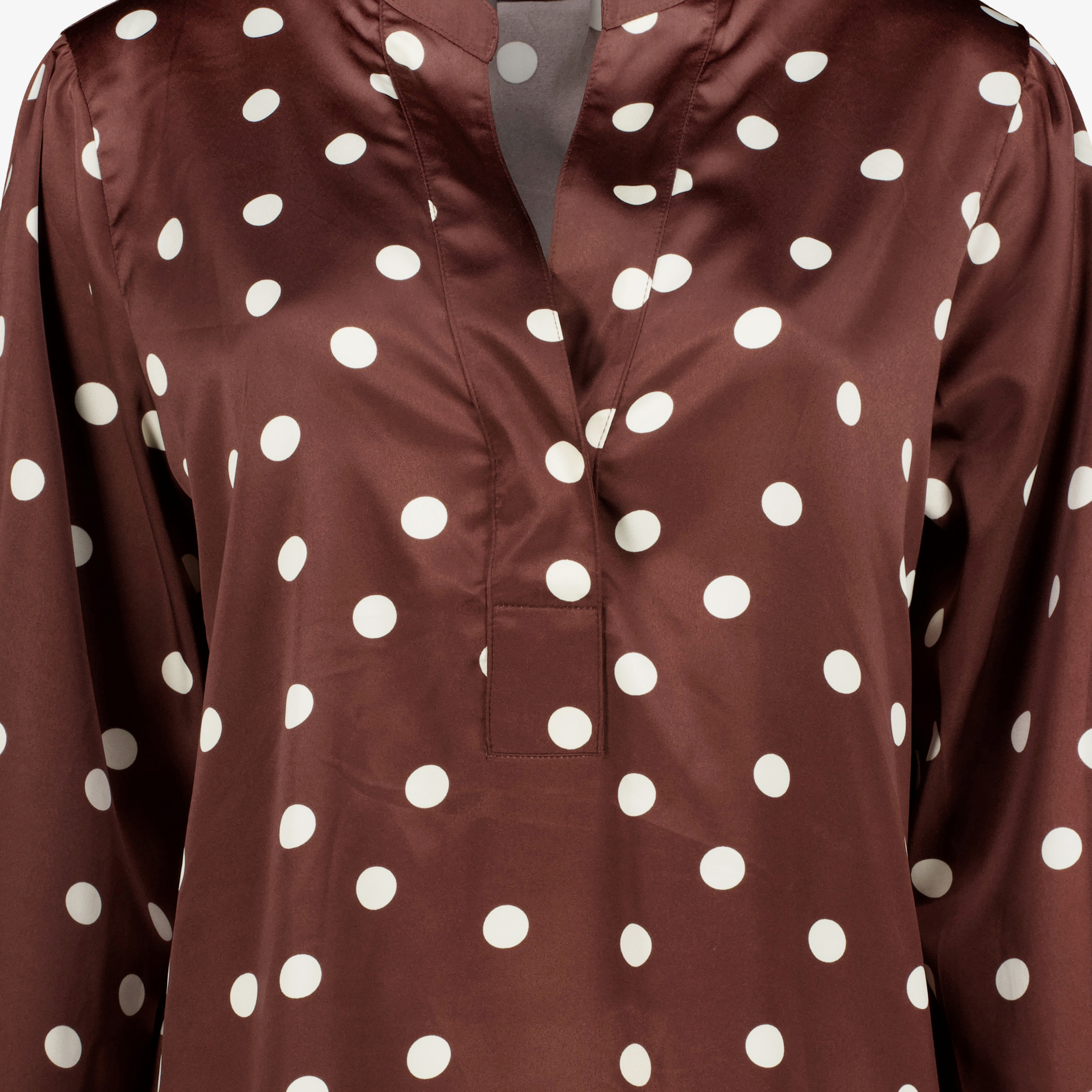TwoDay dames blouse met witte stippen bruin t-shirts & tops – foto 2