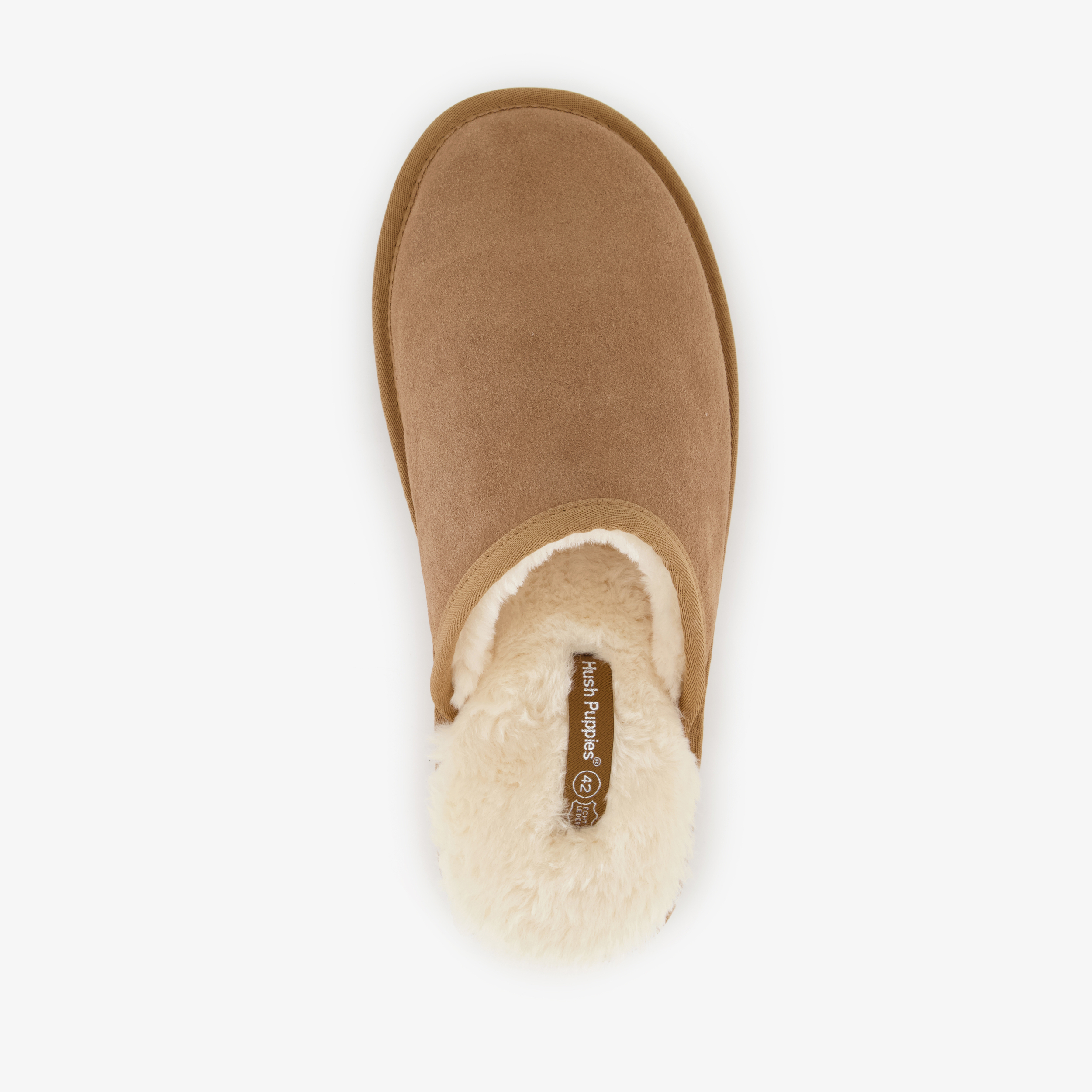 Hush Puppies suède heren instap pantoffels cognac – foto 4