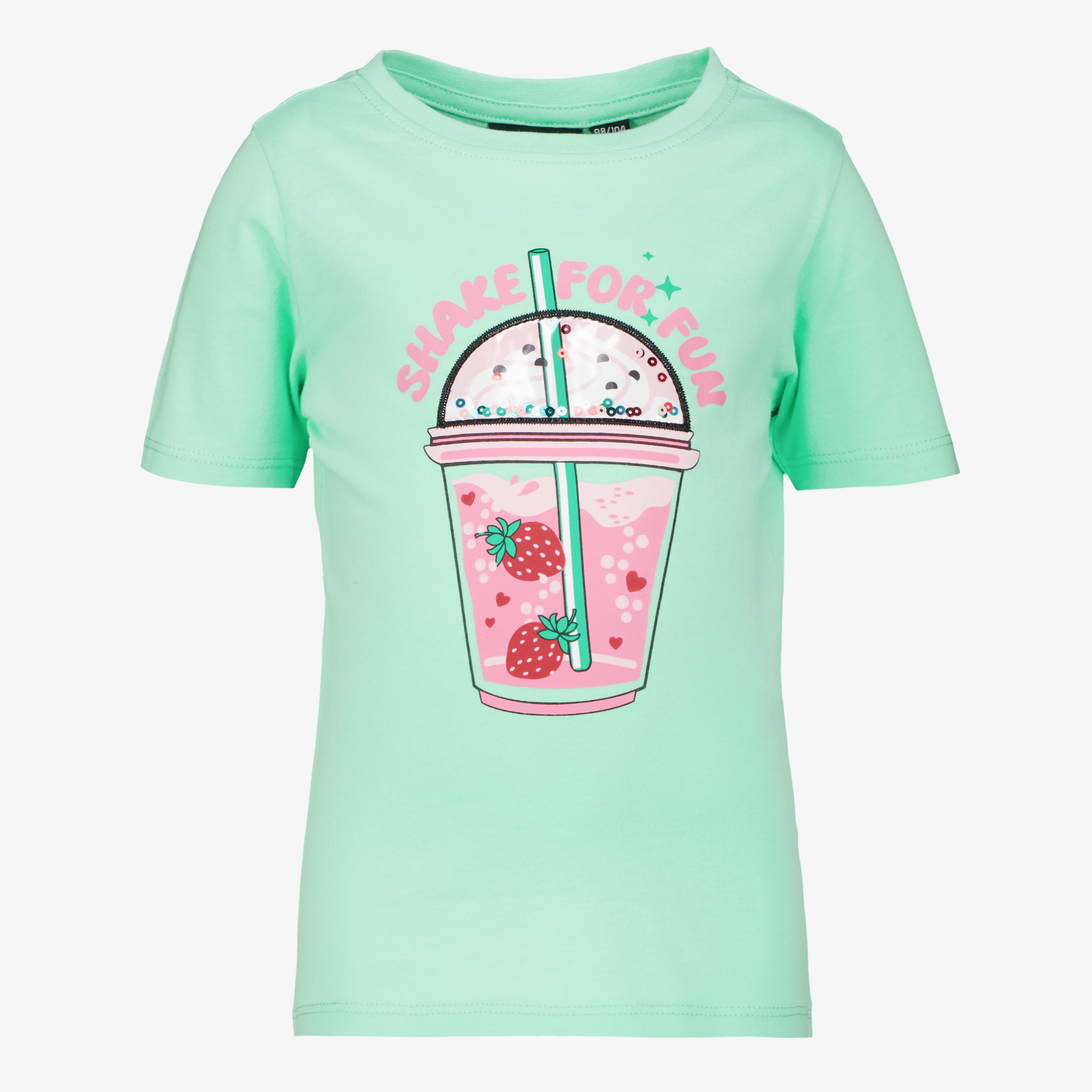 TwoDay meisjes T-shirt met smoothie en pailletten