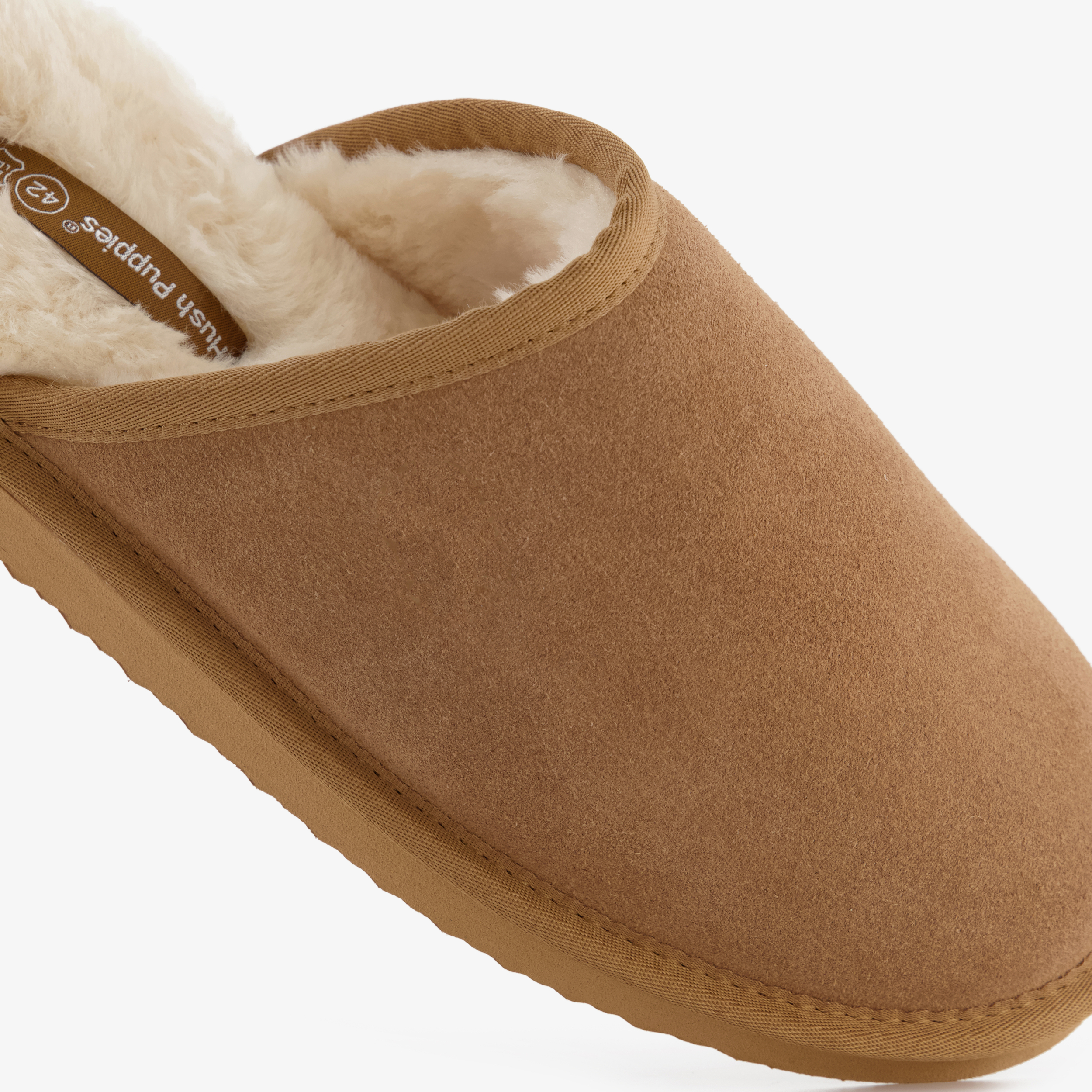 Hush Puppies suède heren instap pantoffels cognac – foto 5