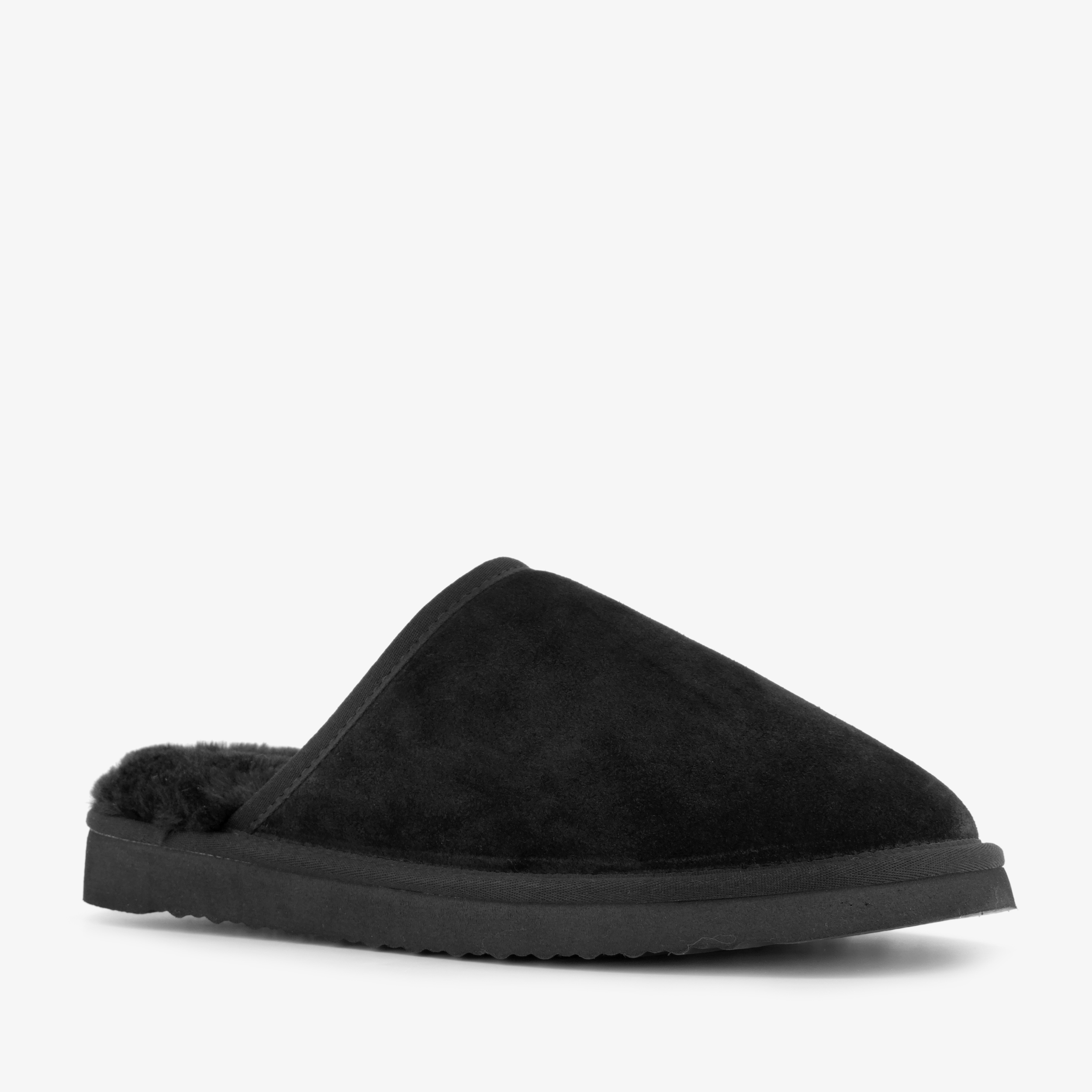 Hush Puppies suède heren instap pantoffels zwart