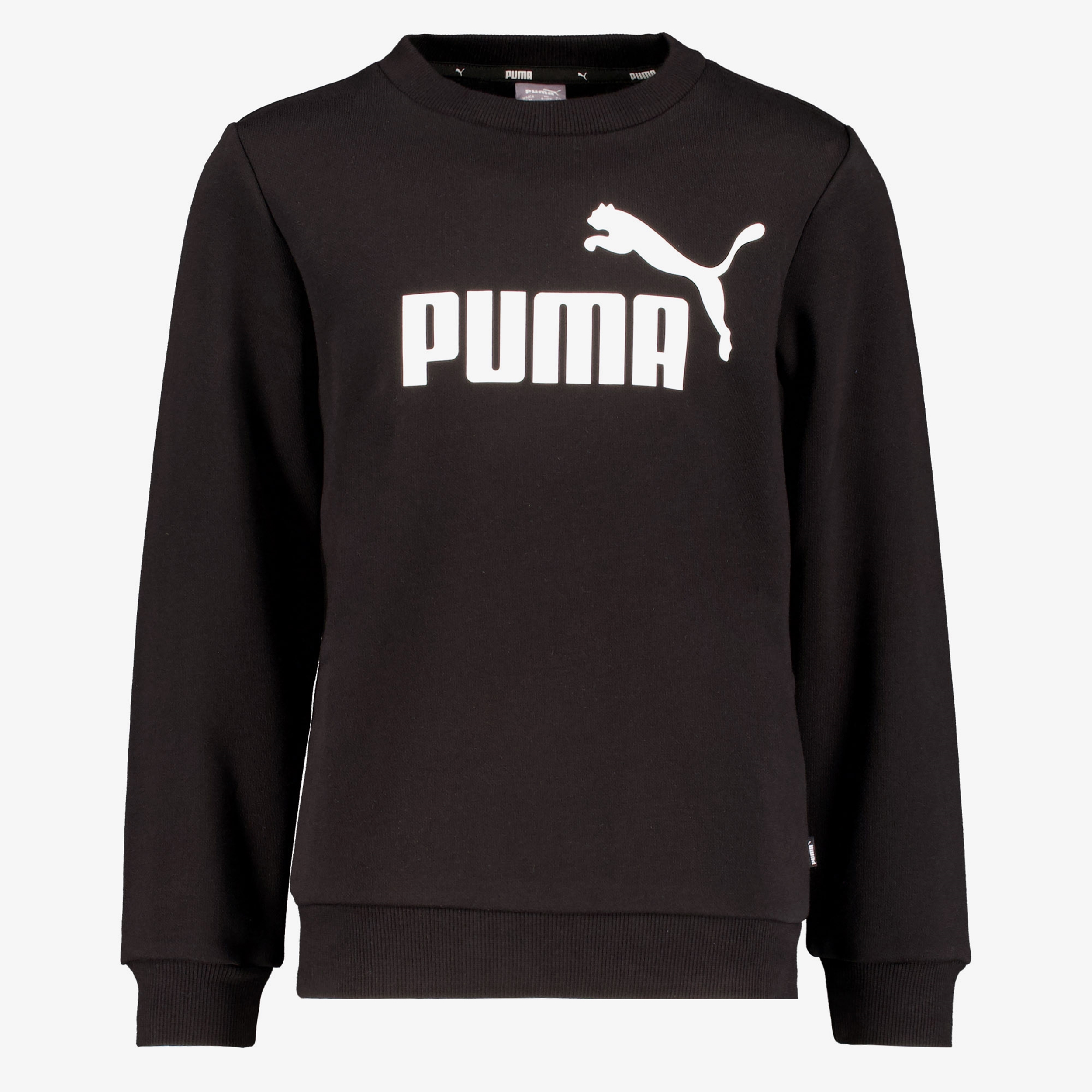 Puma Ess Big Logo Crew kinder sweater zwart
