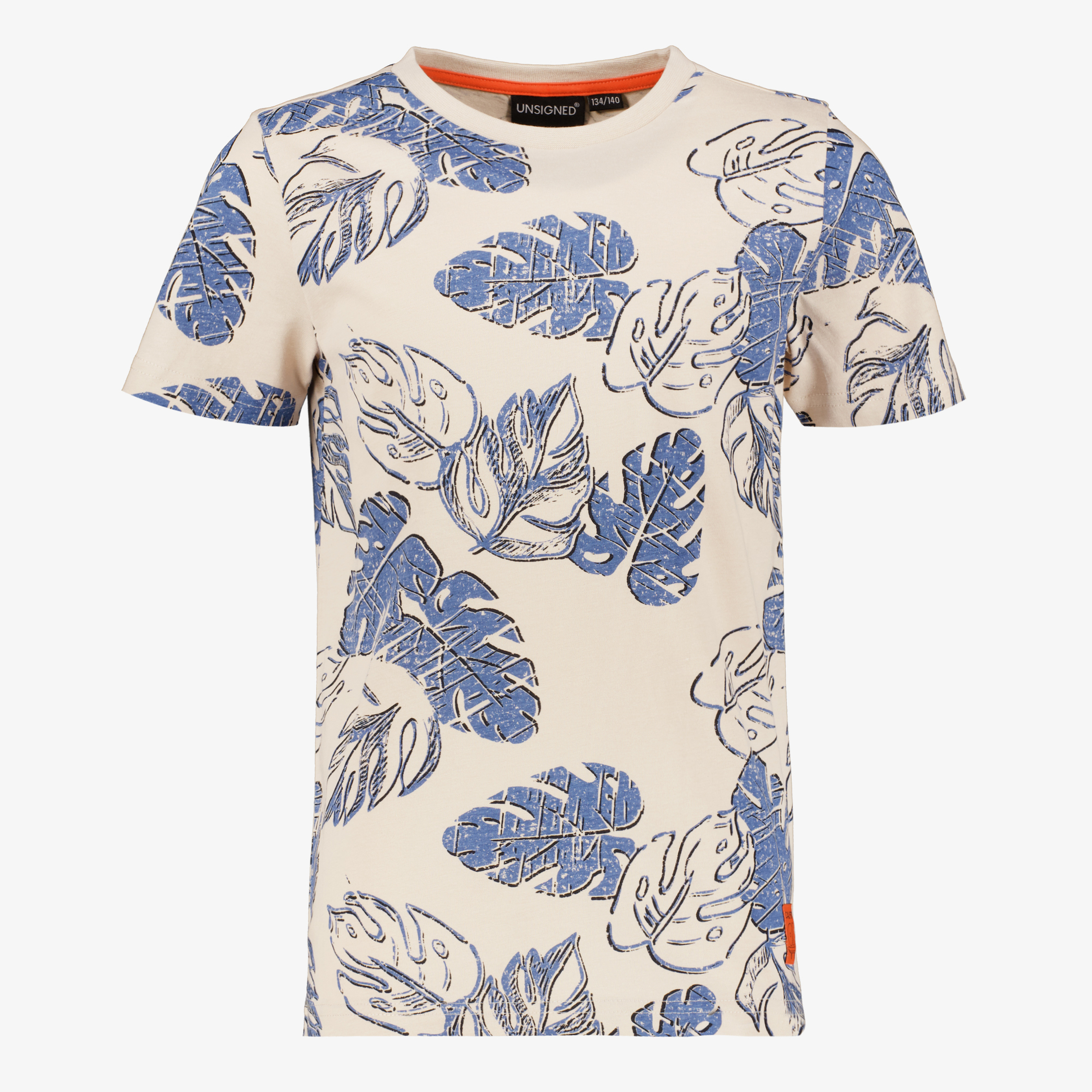 Unsigned jongens T-shirt met print beige