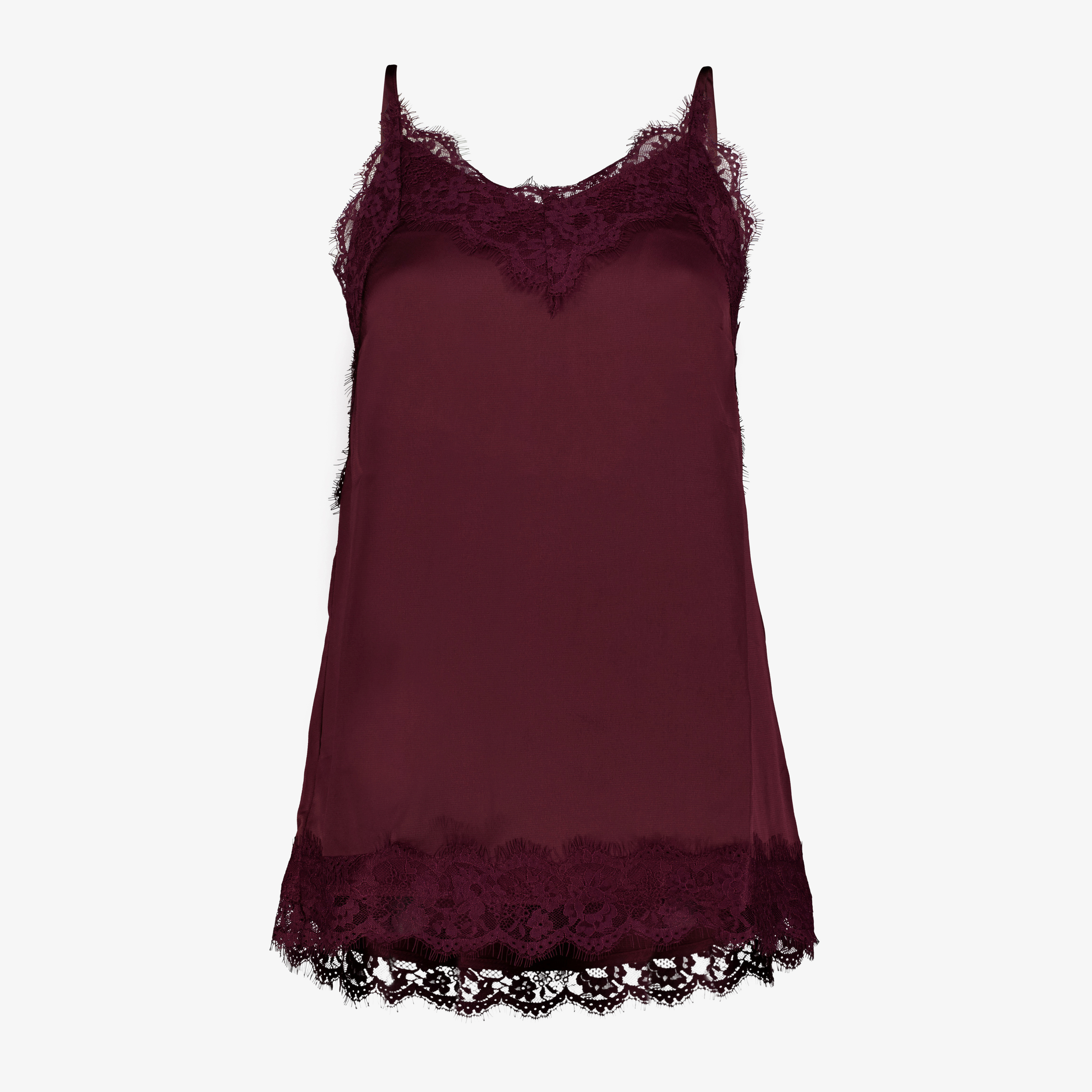 TwoDay dames singlet met kant bordeaux rood t-shirts & tops