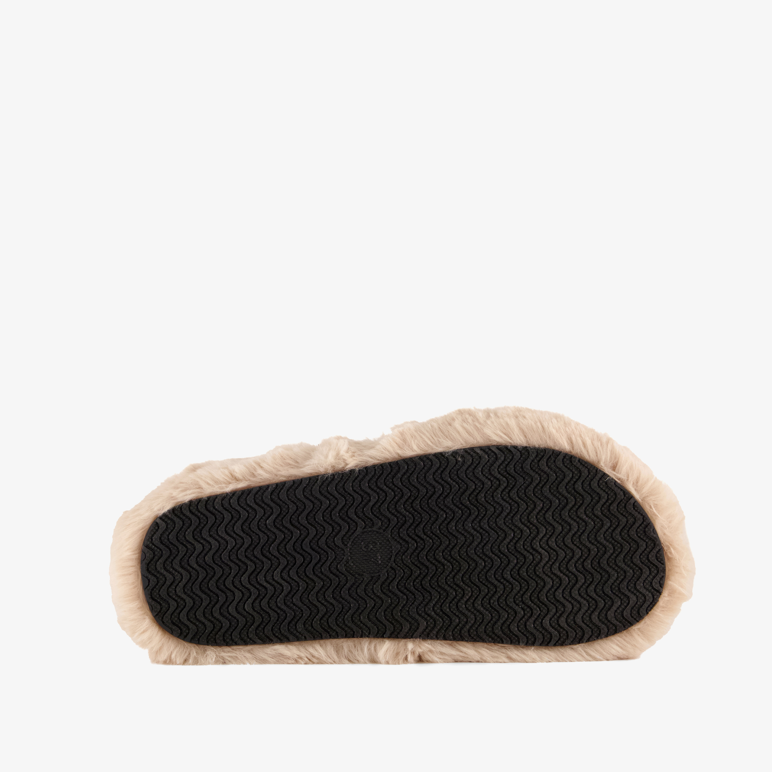 Thu!s dames instappers pantoffels met hartje beige bruin – foto 3