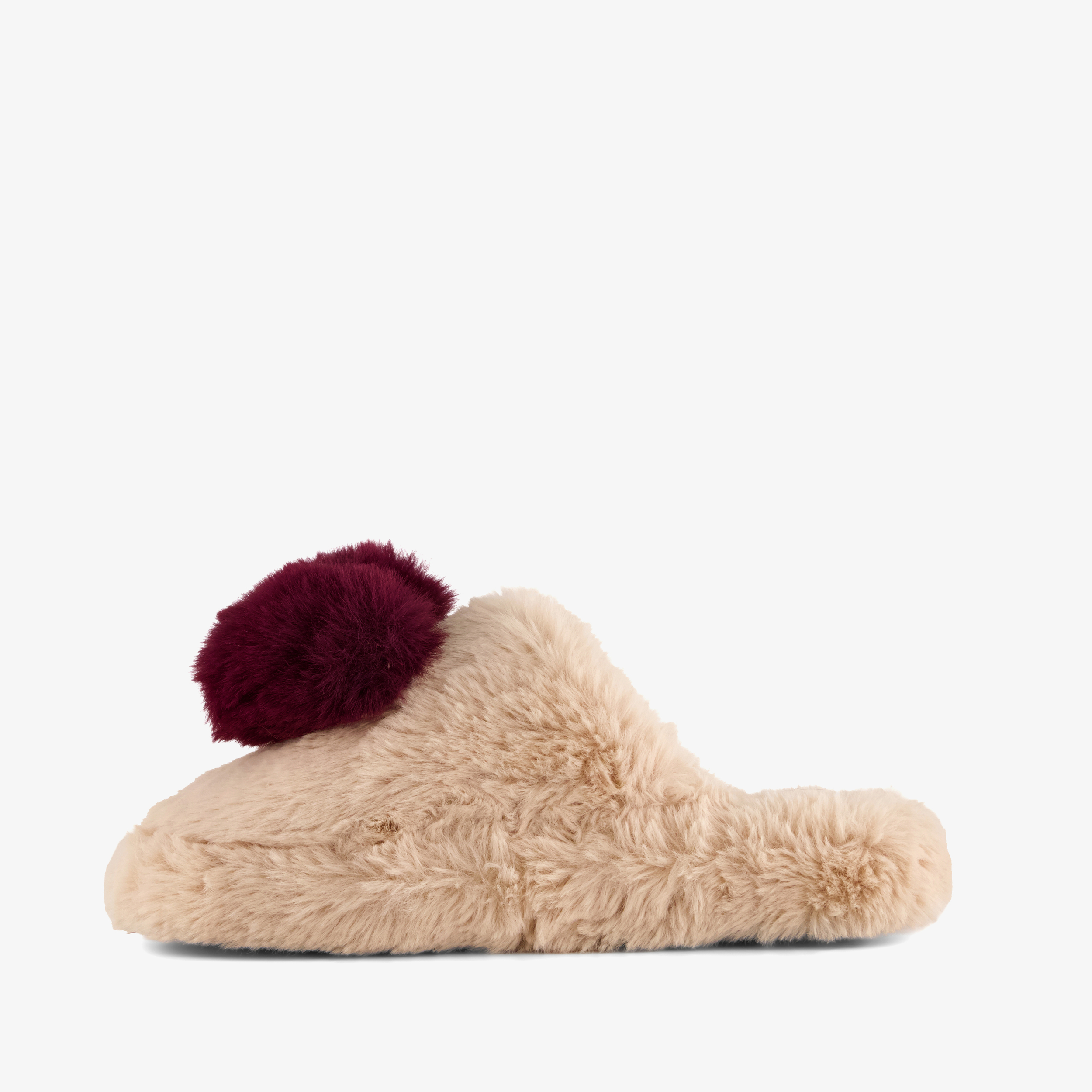 Thu!s imitatiebont hartje sloffen voor dames - beige-bruin