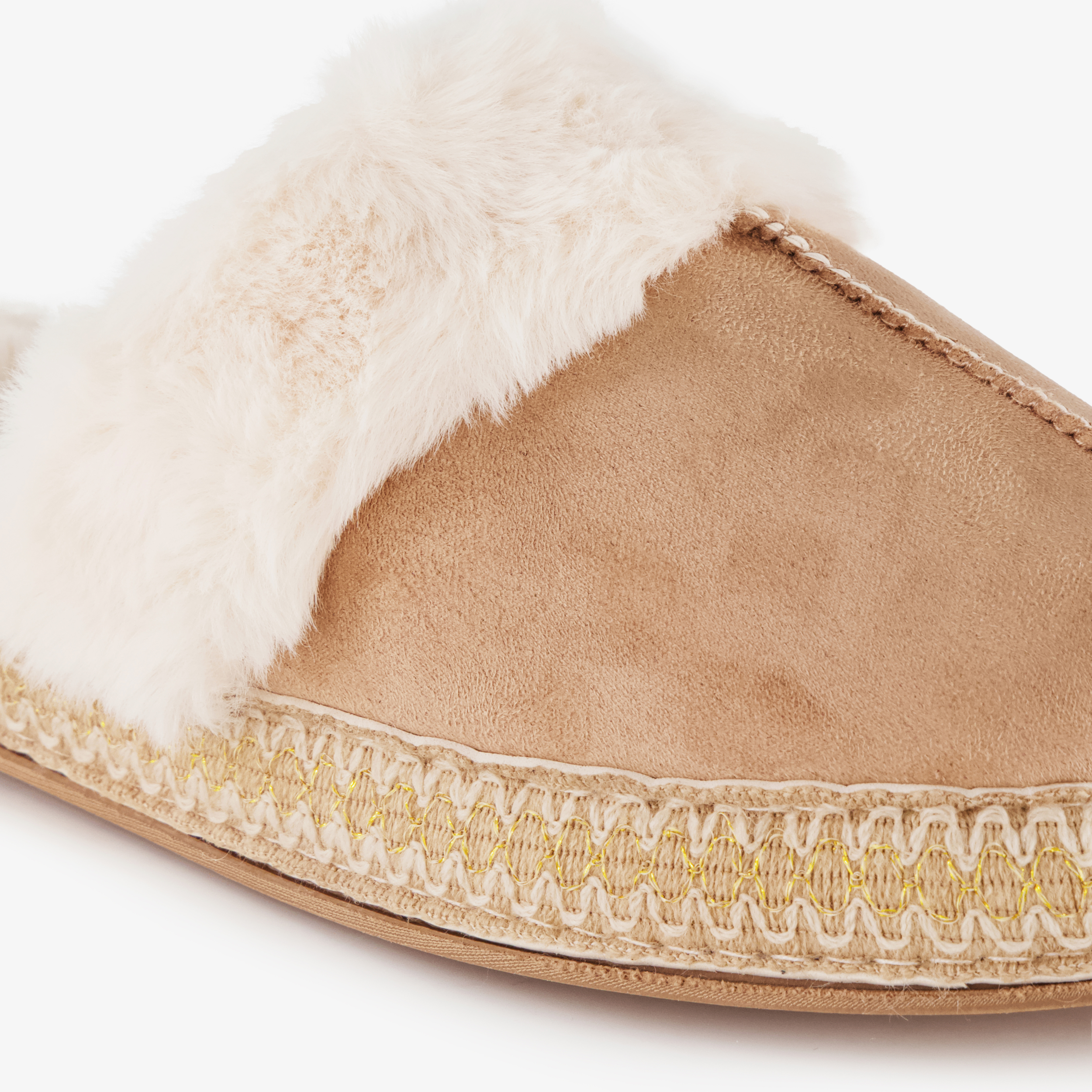 Thu!s gevoerde dames instap pantoffels beige – foto 5