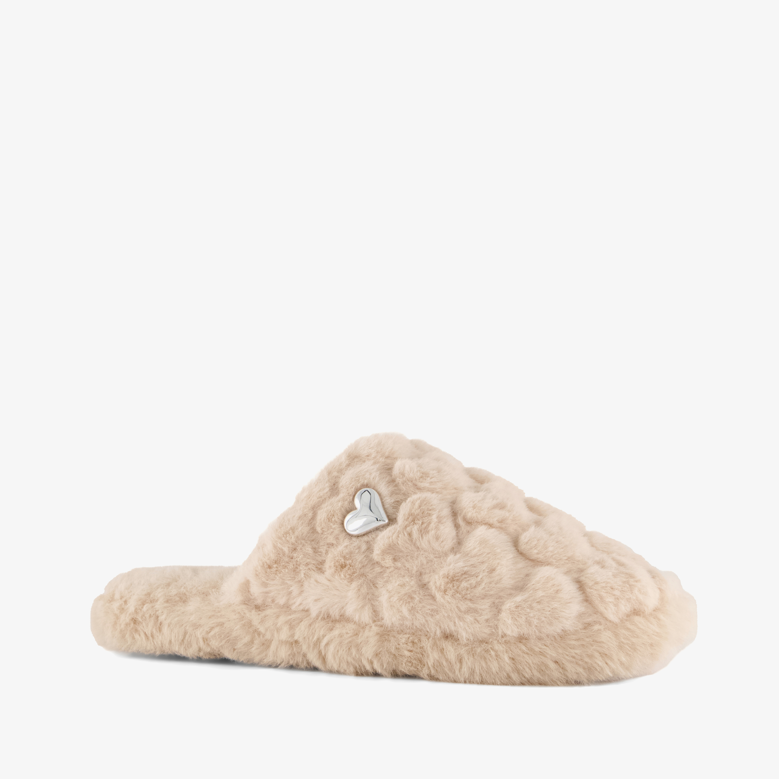 Thu!s dames instap pantoffels met hartje beige