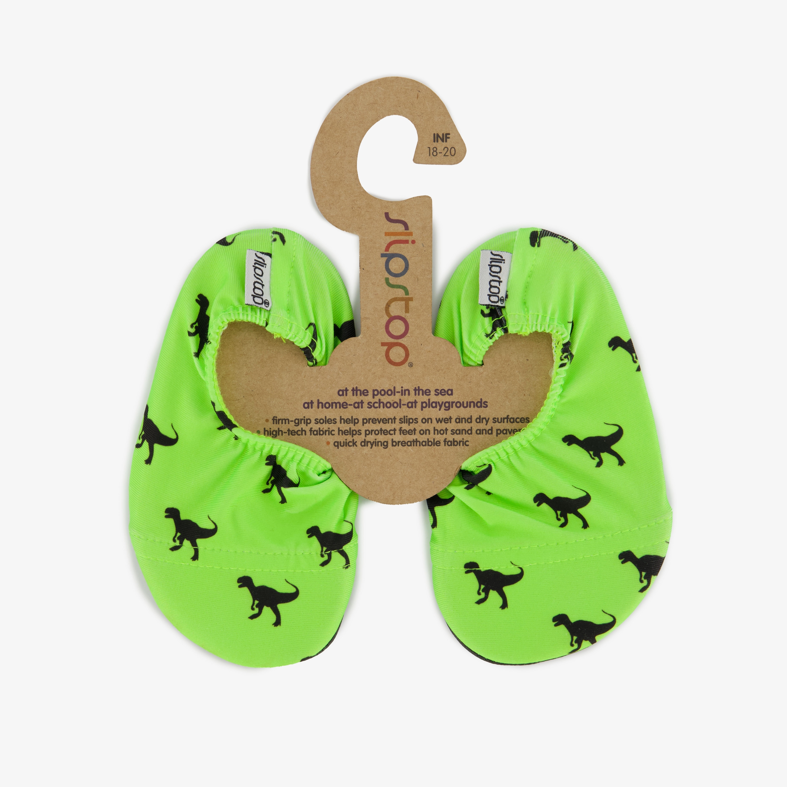 Slipstop kinder schoenen groen met dino