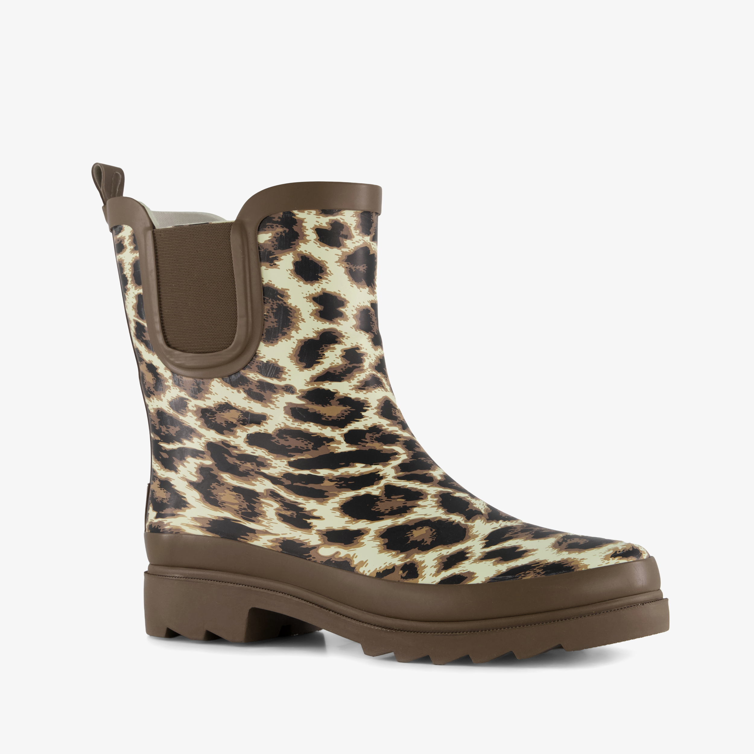 Mountain Peak korte dames regenlaarzen panterprint
