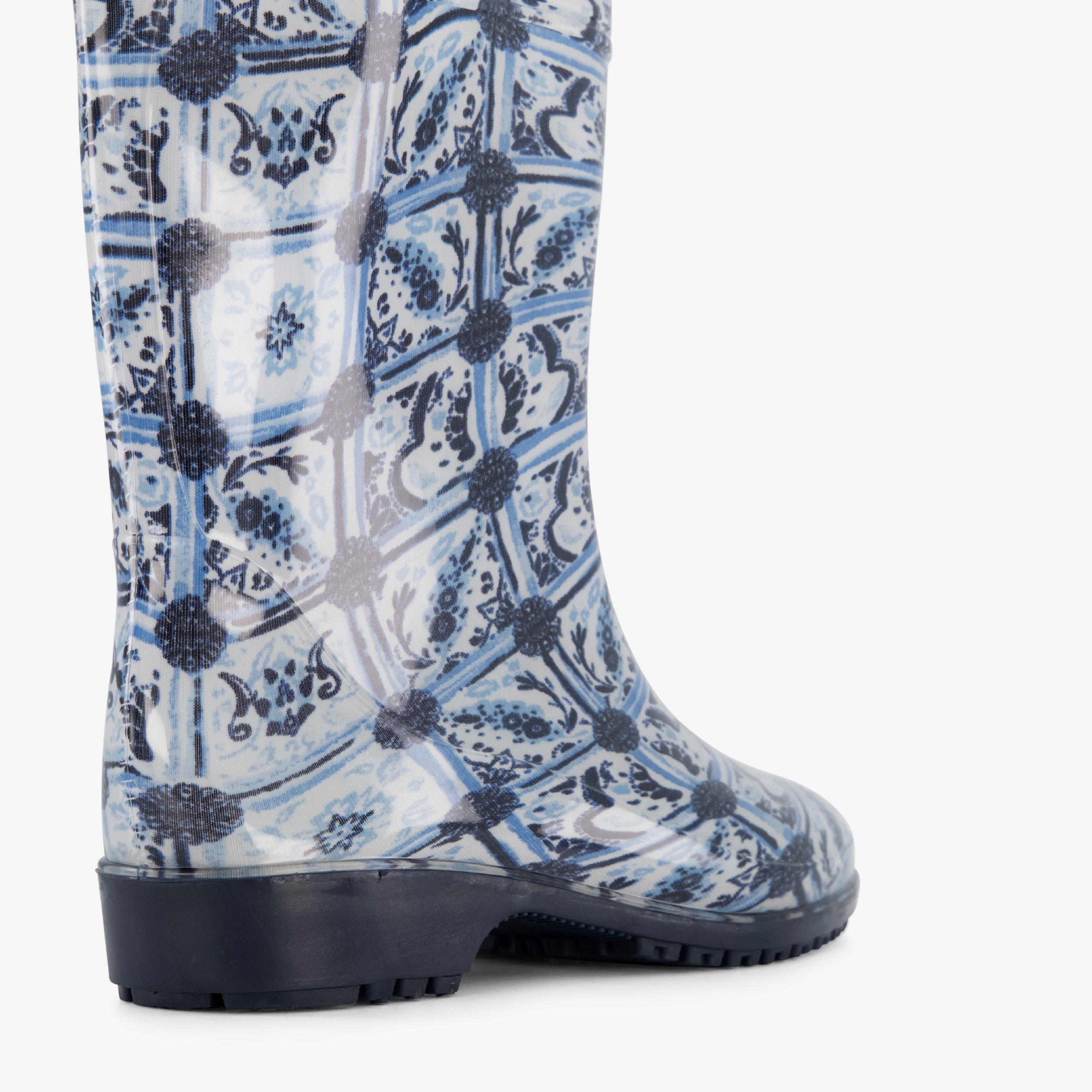 Scapino Dames regenlaarzen met Delf blauw print