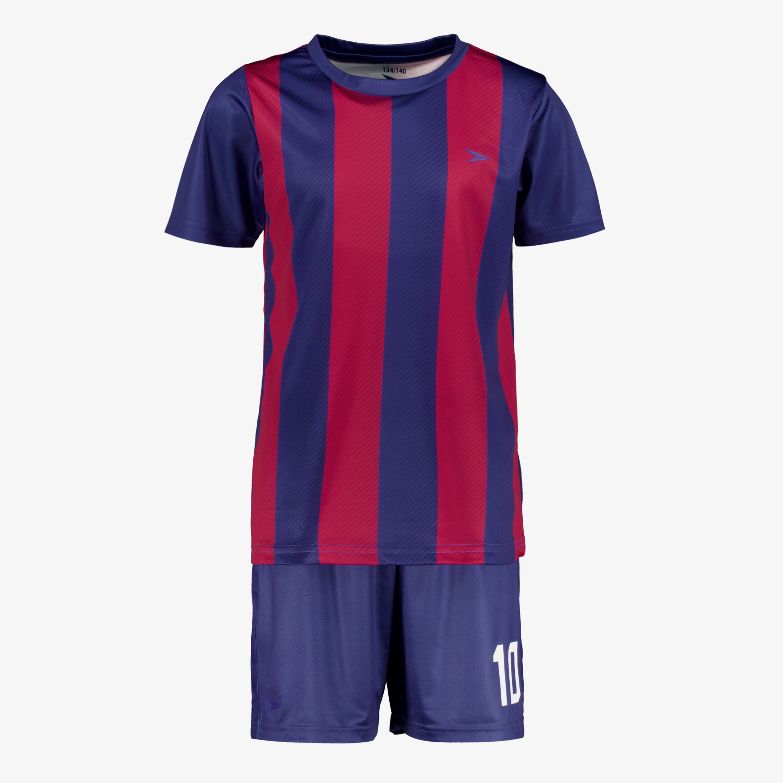 Dutchy kinder sport set met rugnummer 10 blauw rood jongens