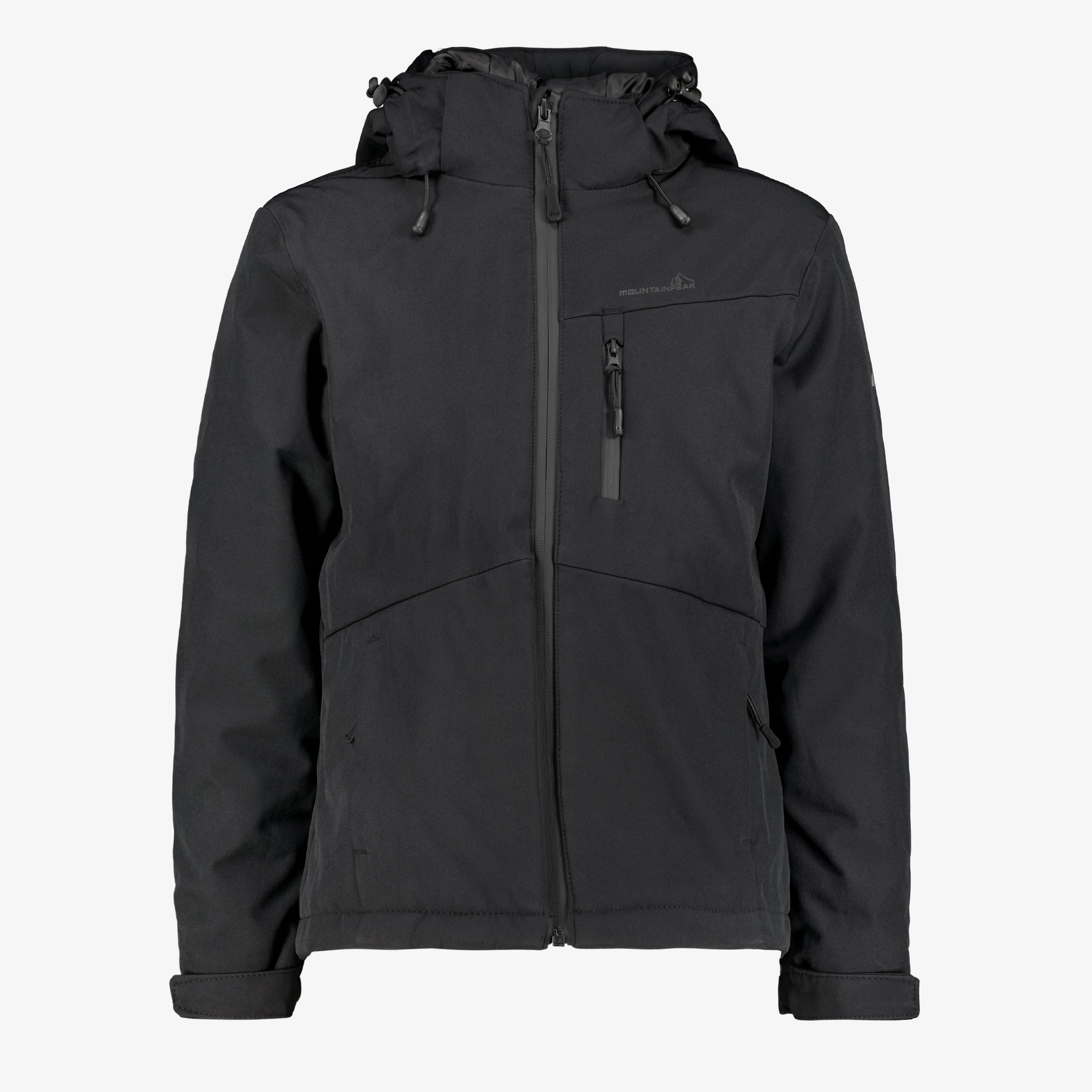 Mountain Peak gewatteerde kinder softshell jas zwart