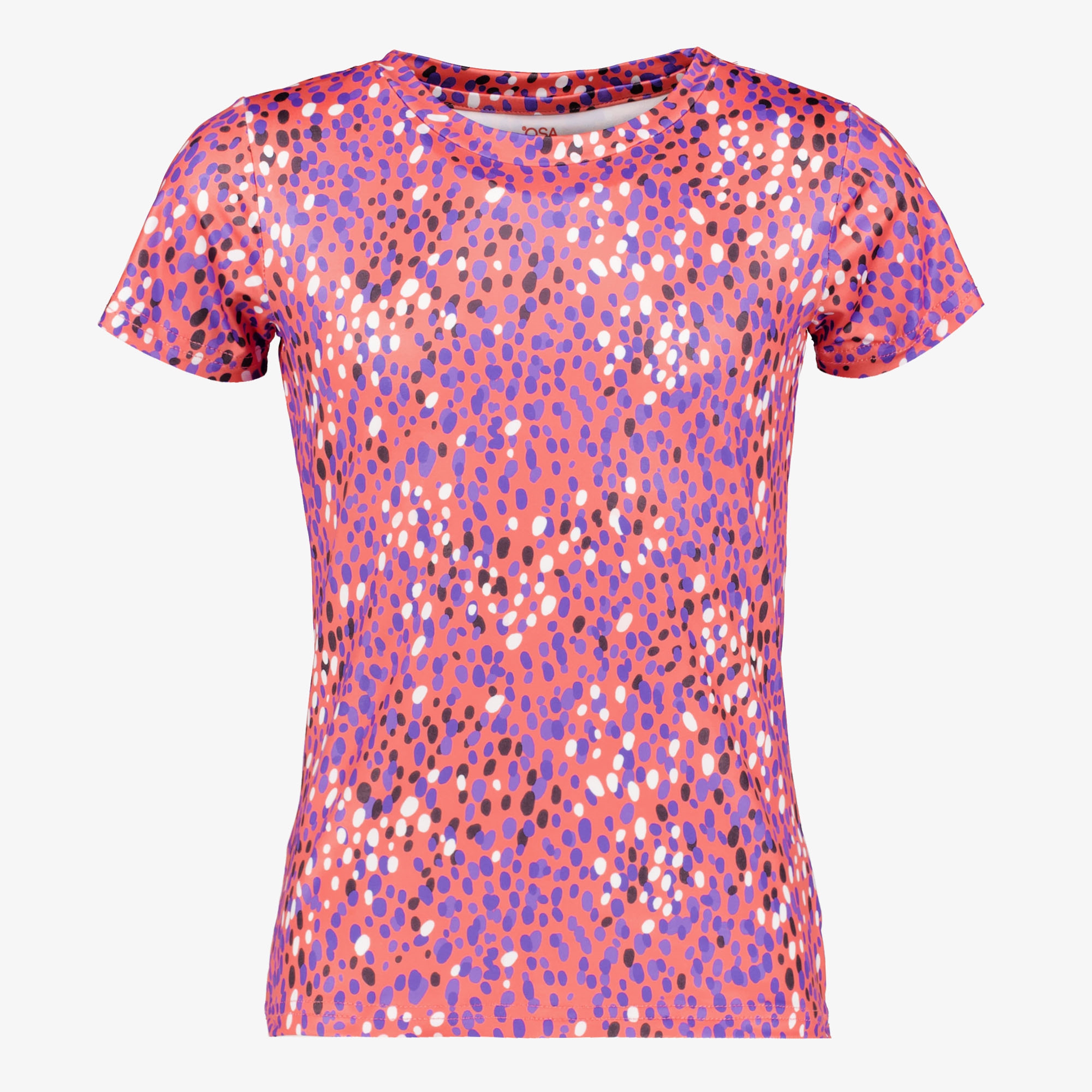 Osaga Dry meisjes sport T-shirt met stippen oranje