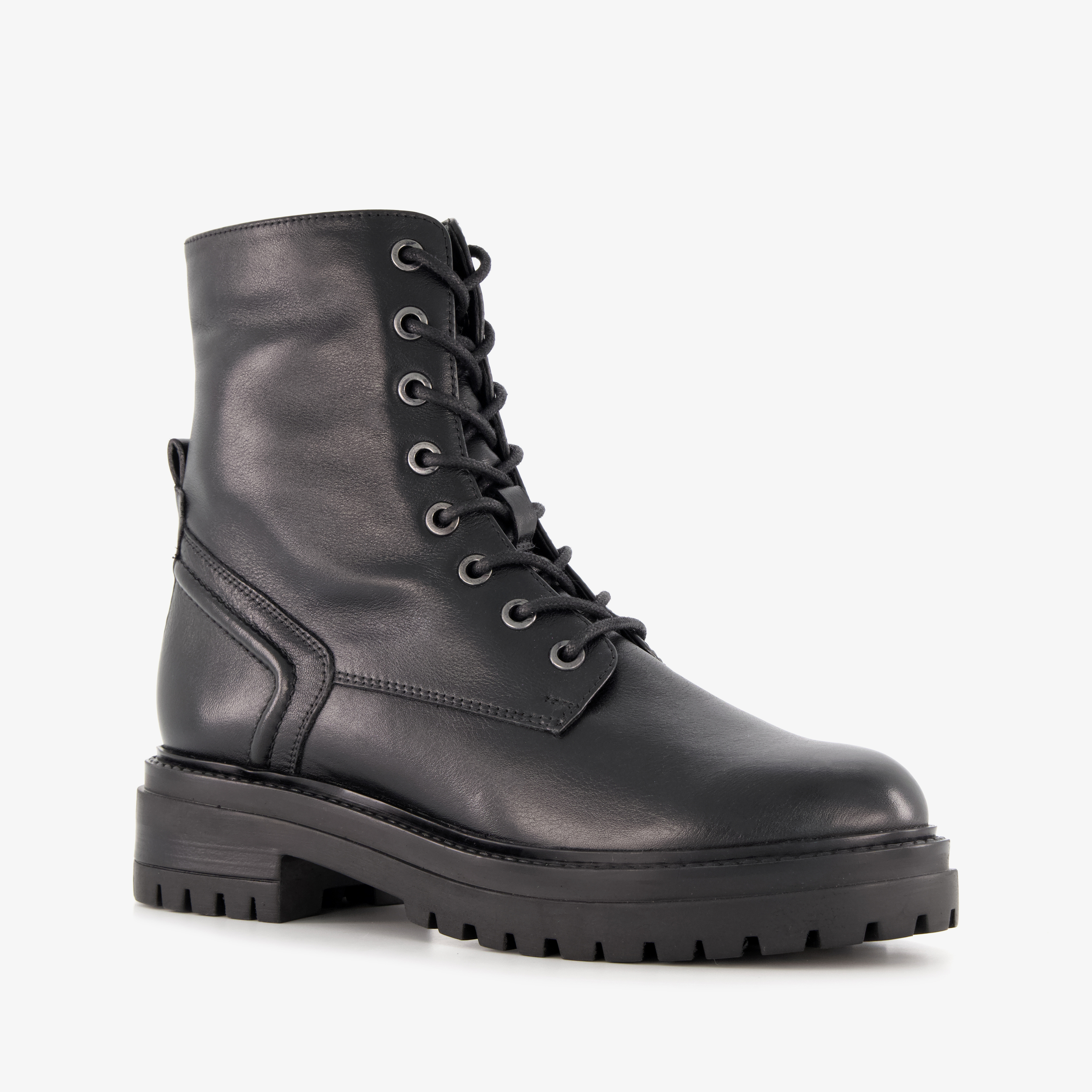 Harper leren dames veterboots zwart laarzen
