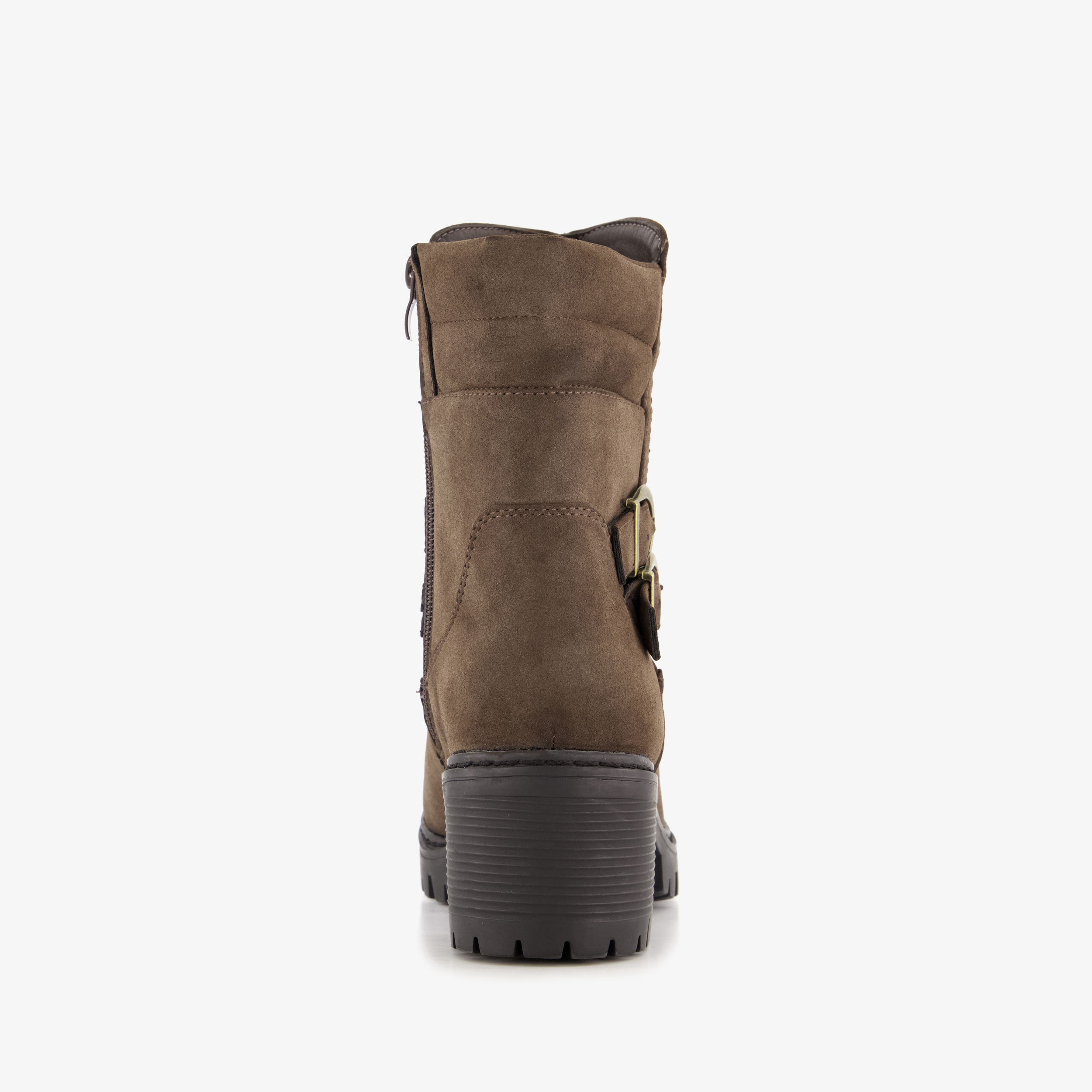Blue Box dames biker boots met hak bruin enkellaarzen – foto 2