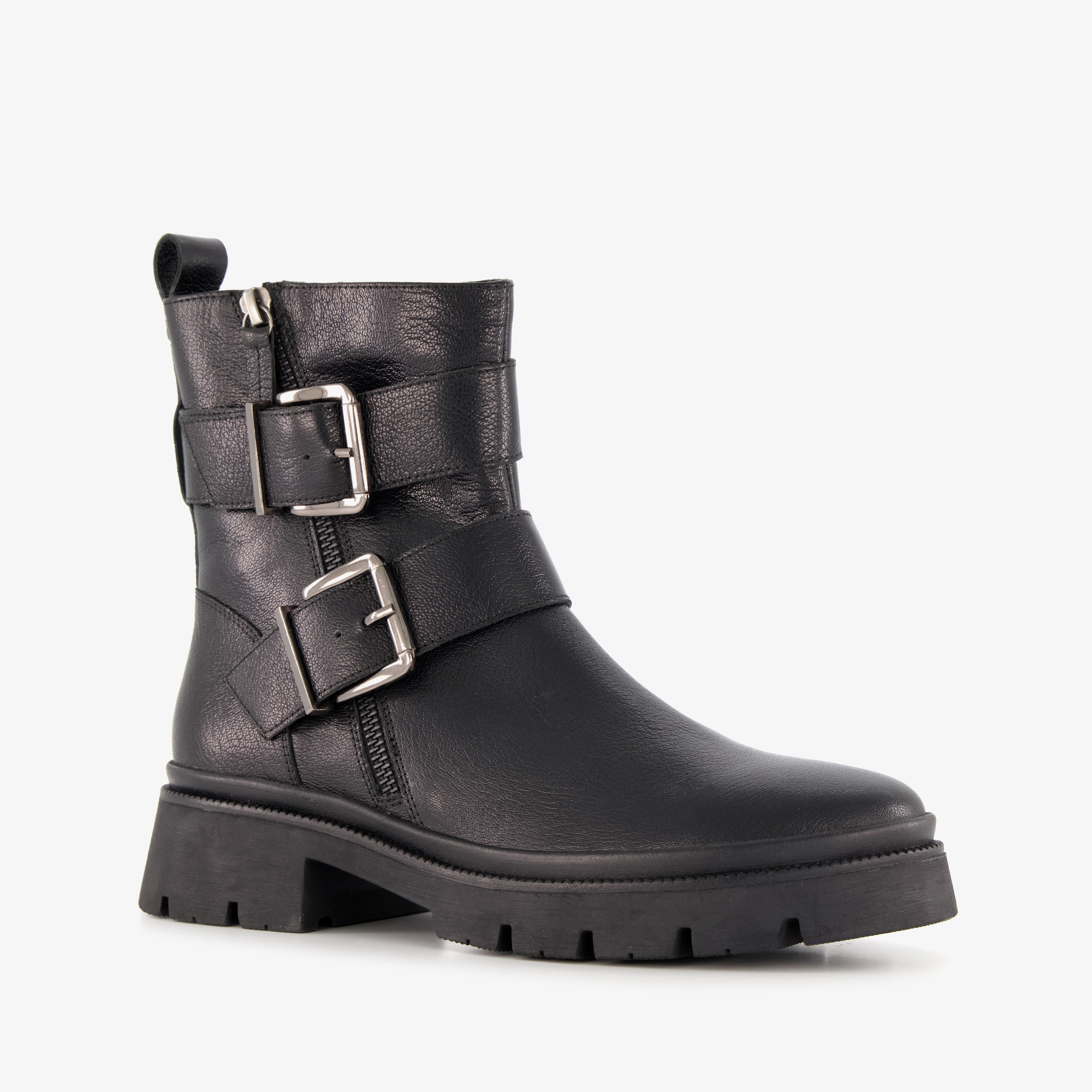 Harper leren dames biker boots zwart laarzen
