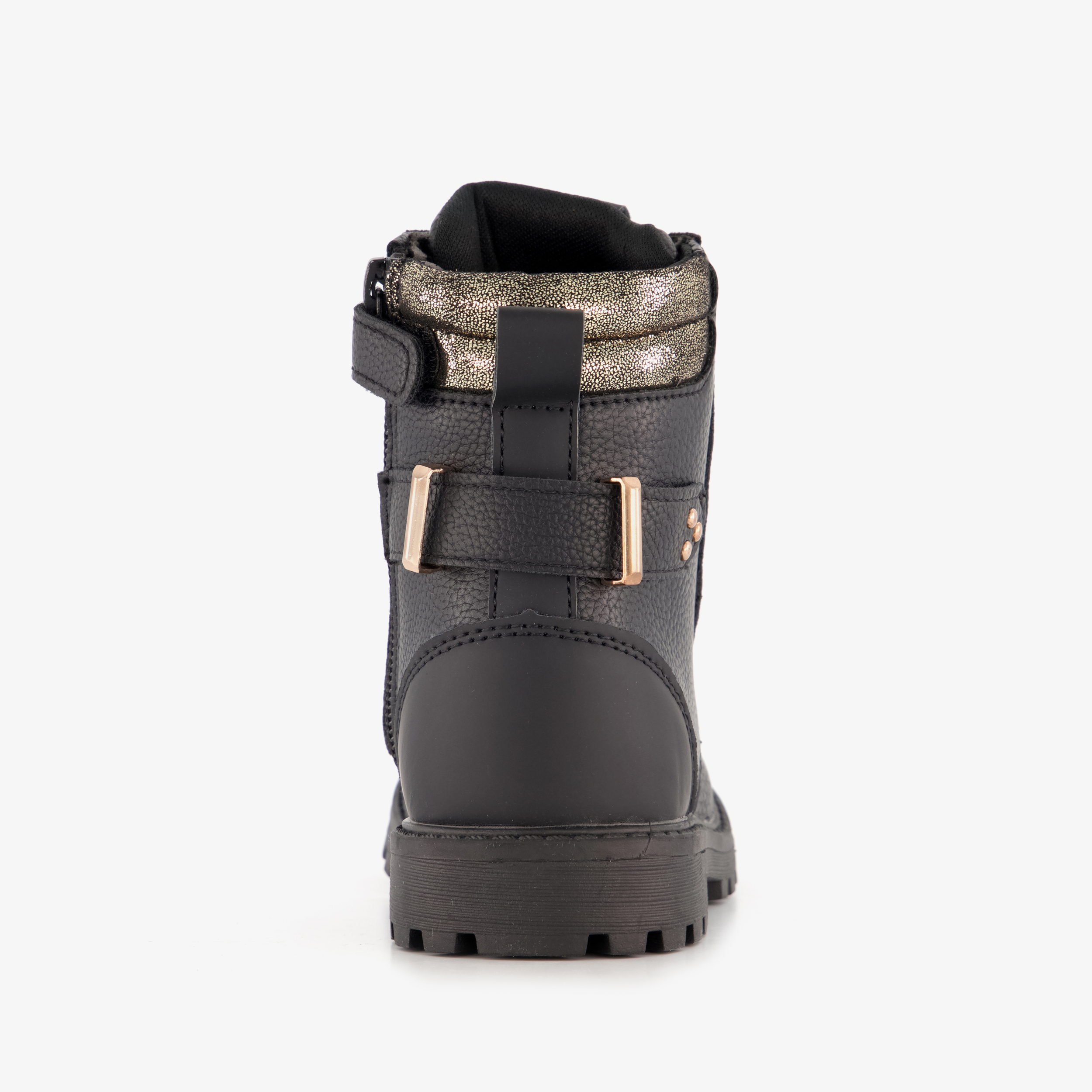 Blue Box meisjes veterboots zwart met gouden details – foto 2