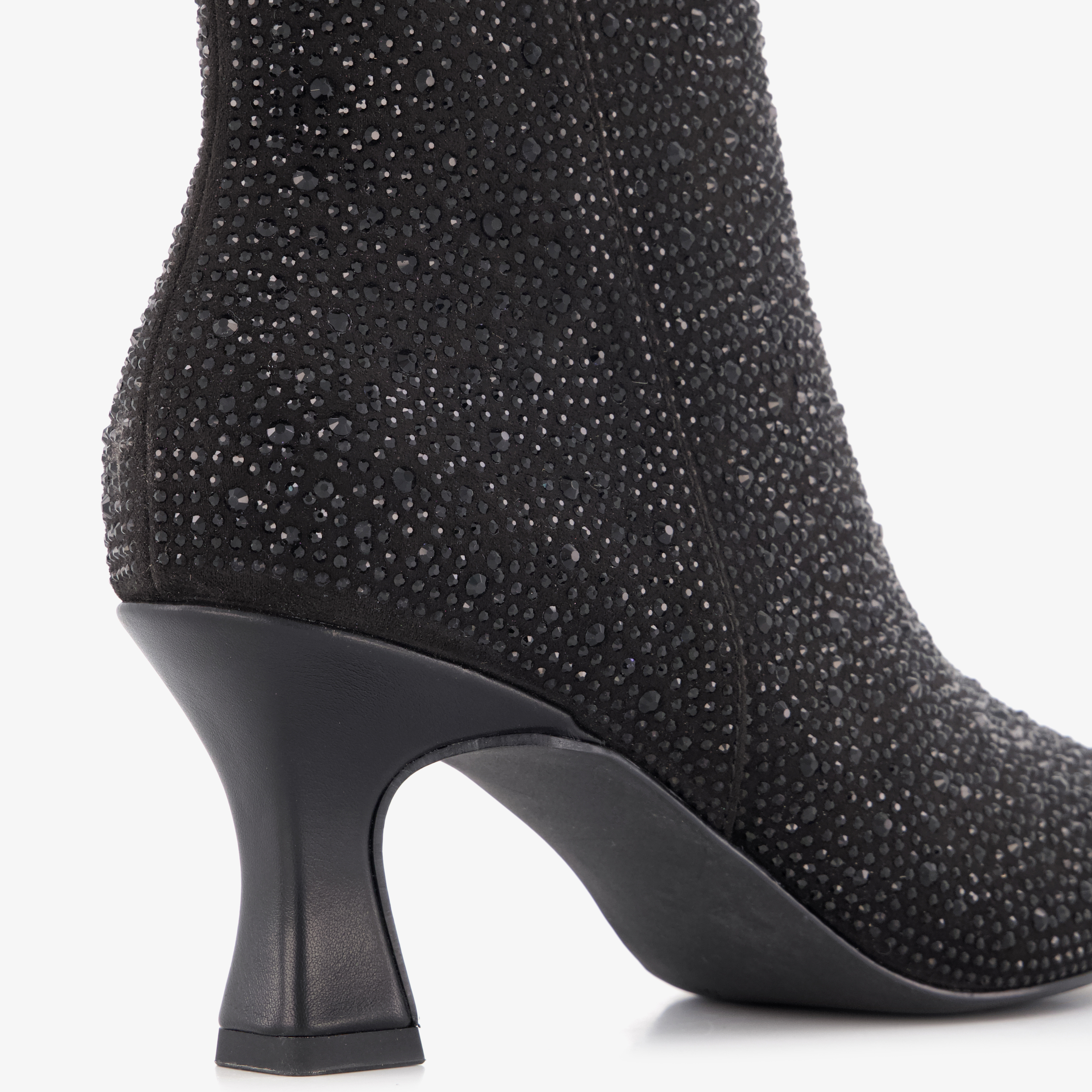 Nova dames glitter enkellaarsjes met hak zwart – foto 5