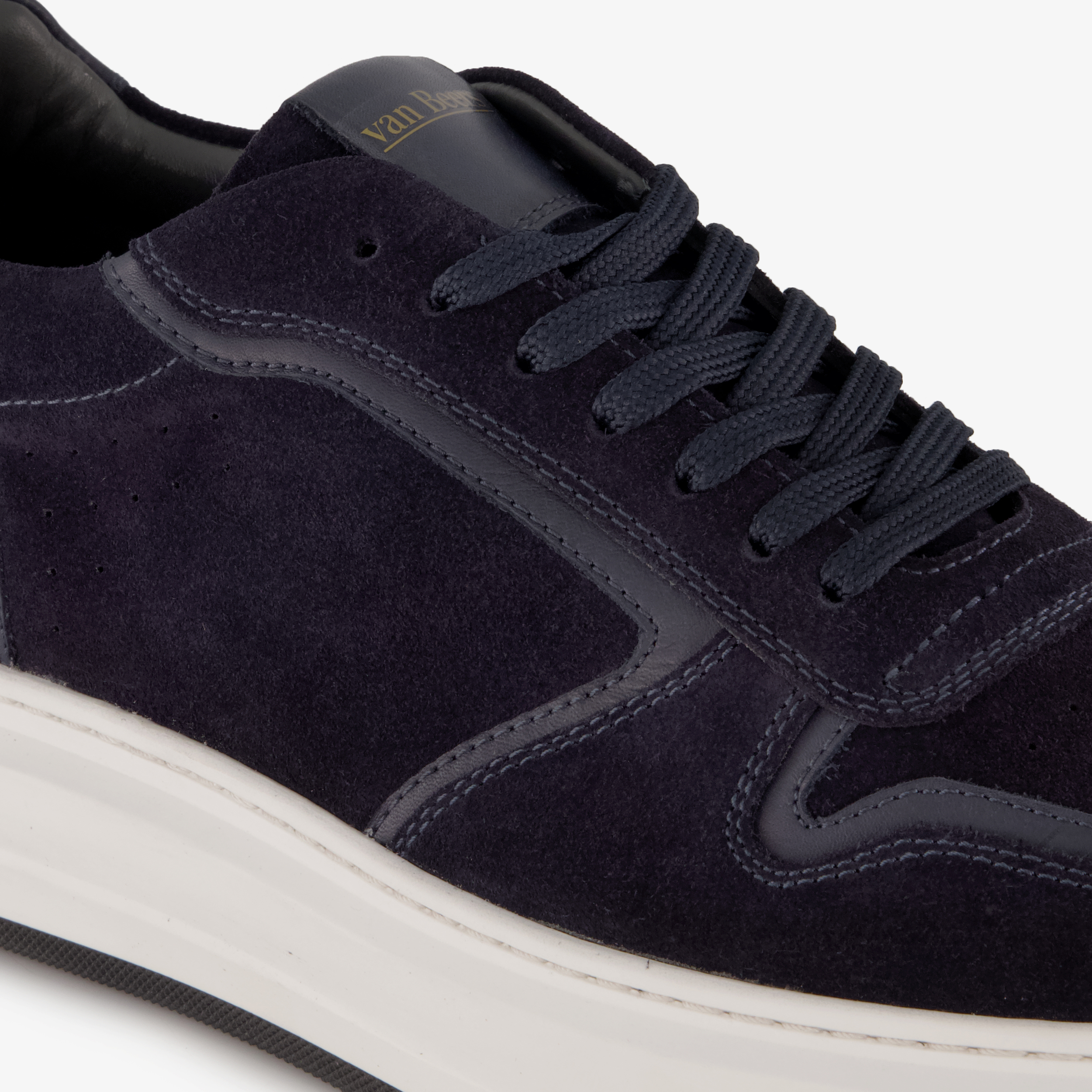 Van Beers suède heren sneakers blauw – foto 5