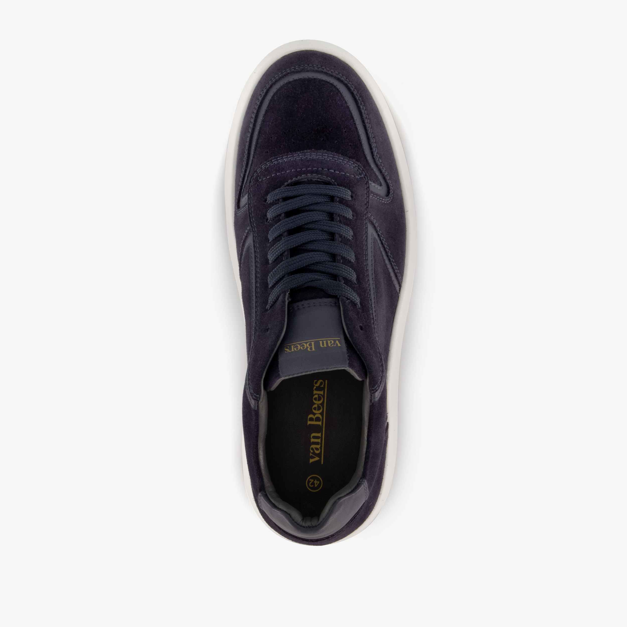 Van Beers suède heren sneakers blauw – foto 4