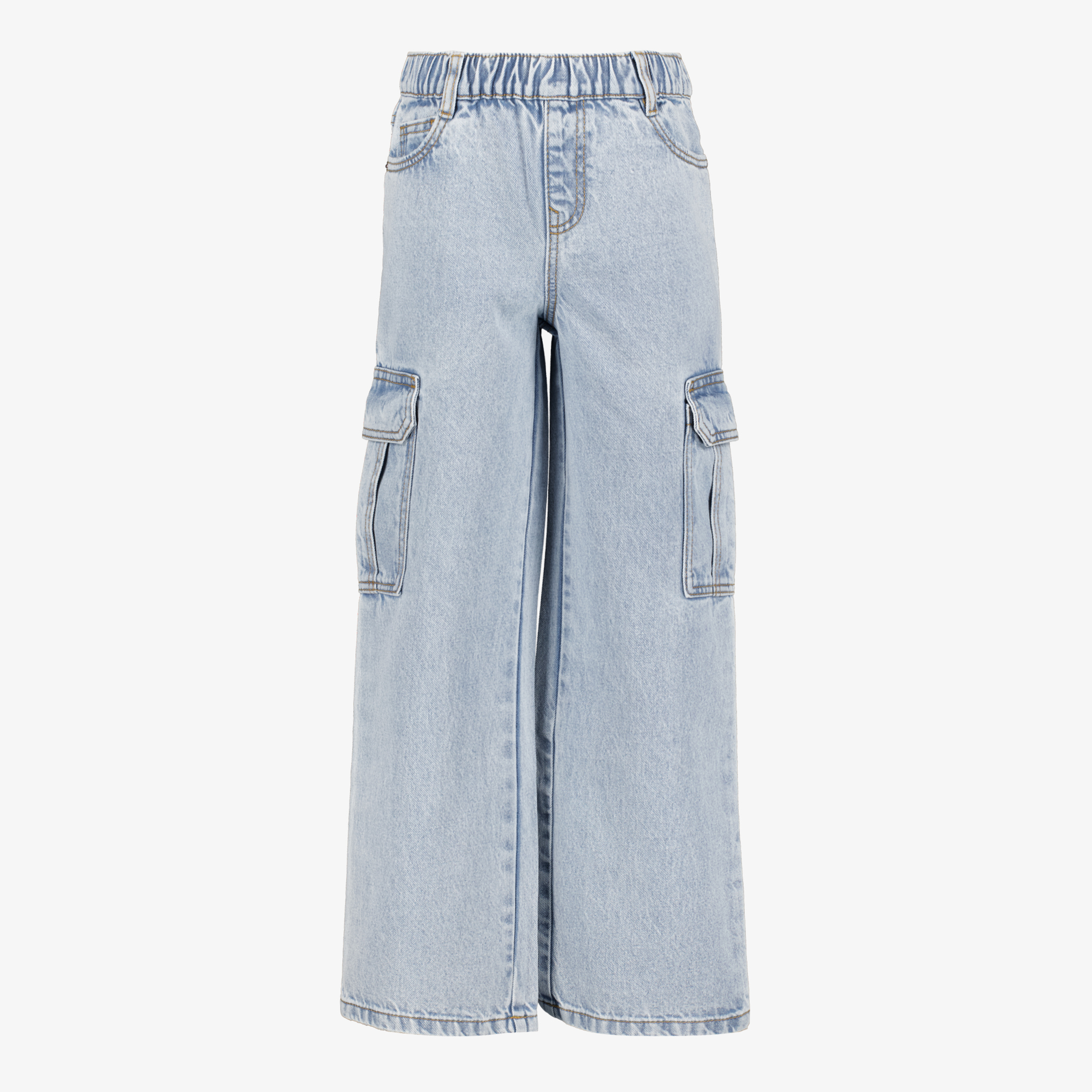 TwoDay wide leg meisjes cargo jeans lichtblauw