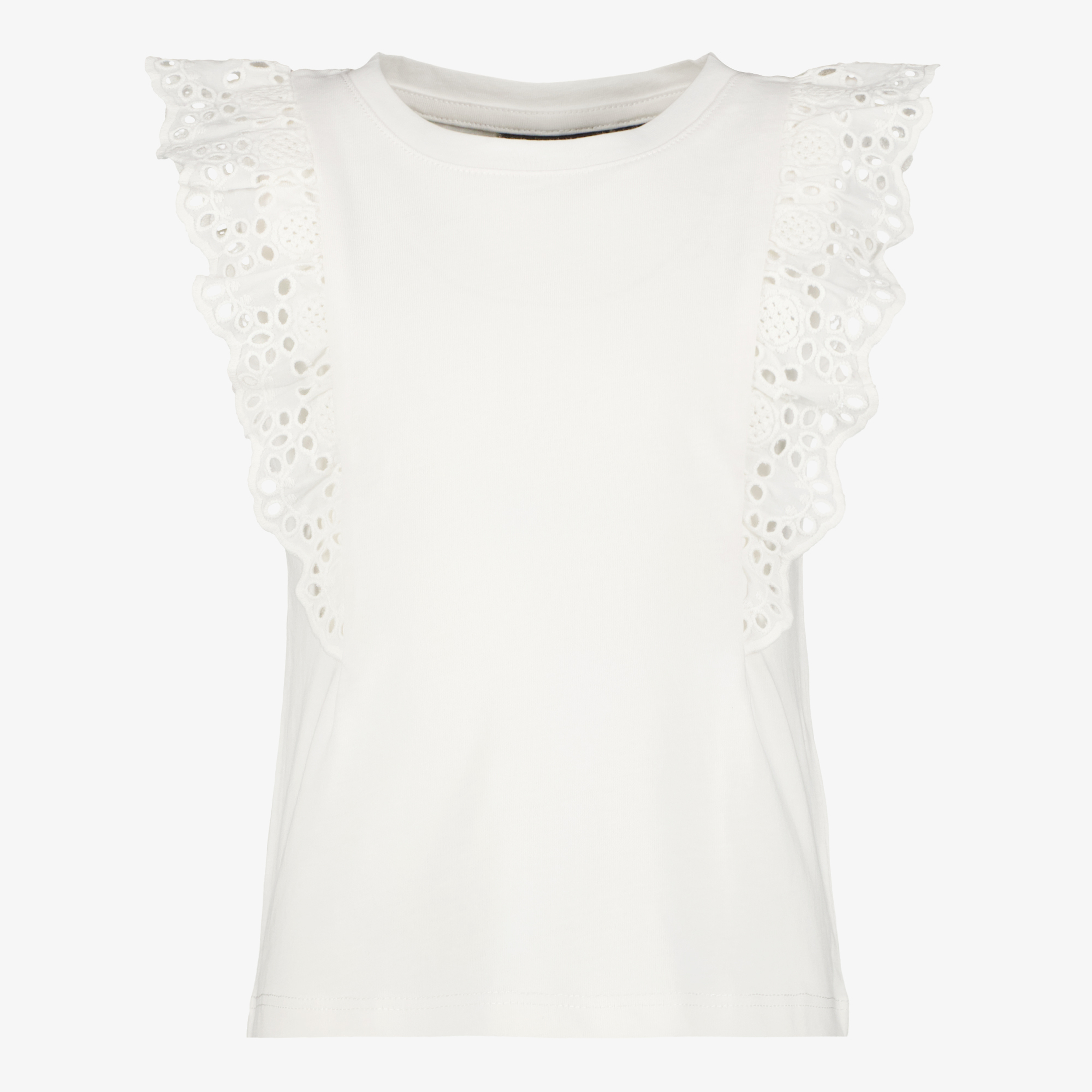 TwoDay meisjes top met broderie details wit