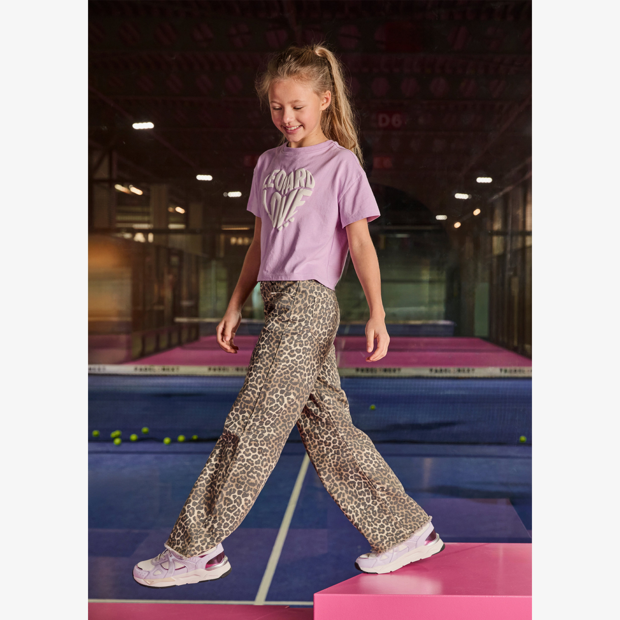 TwoDay meisjes wide leg jeans met luipaardprint bruin broeken & shorts – foto 4