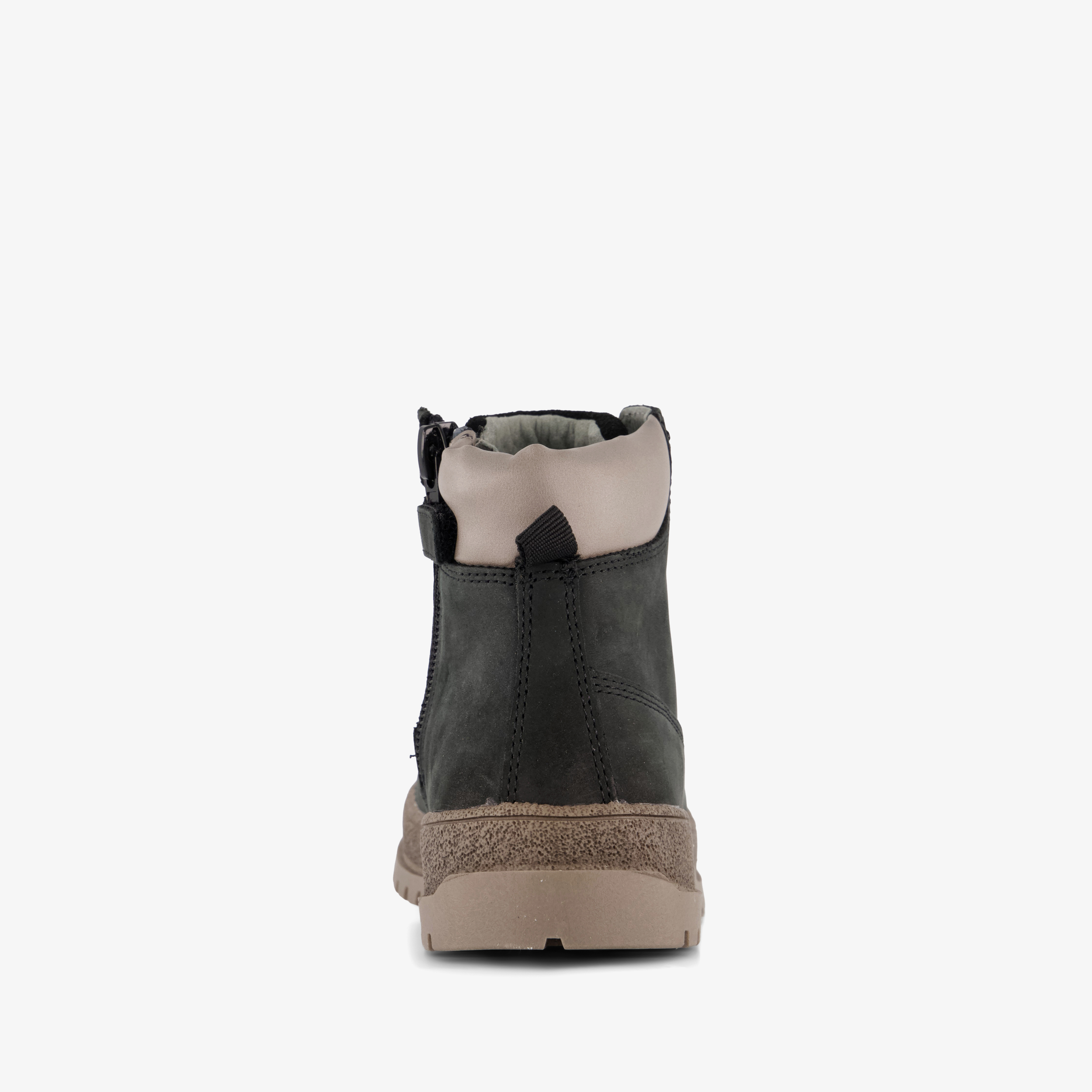 Stap leren jongens veterboots zwart – foto 2