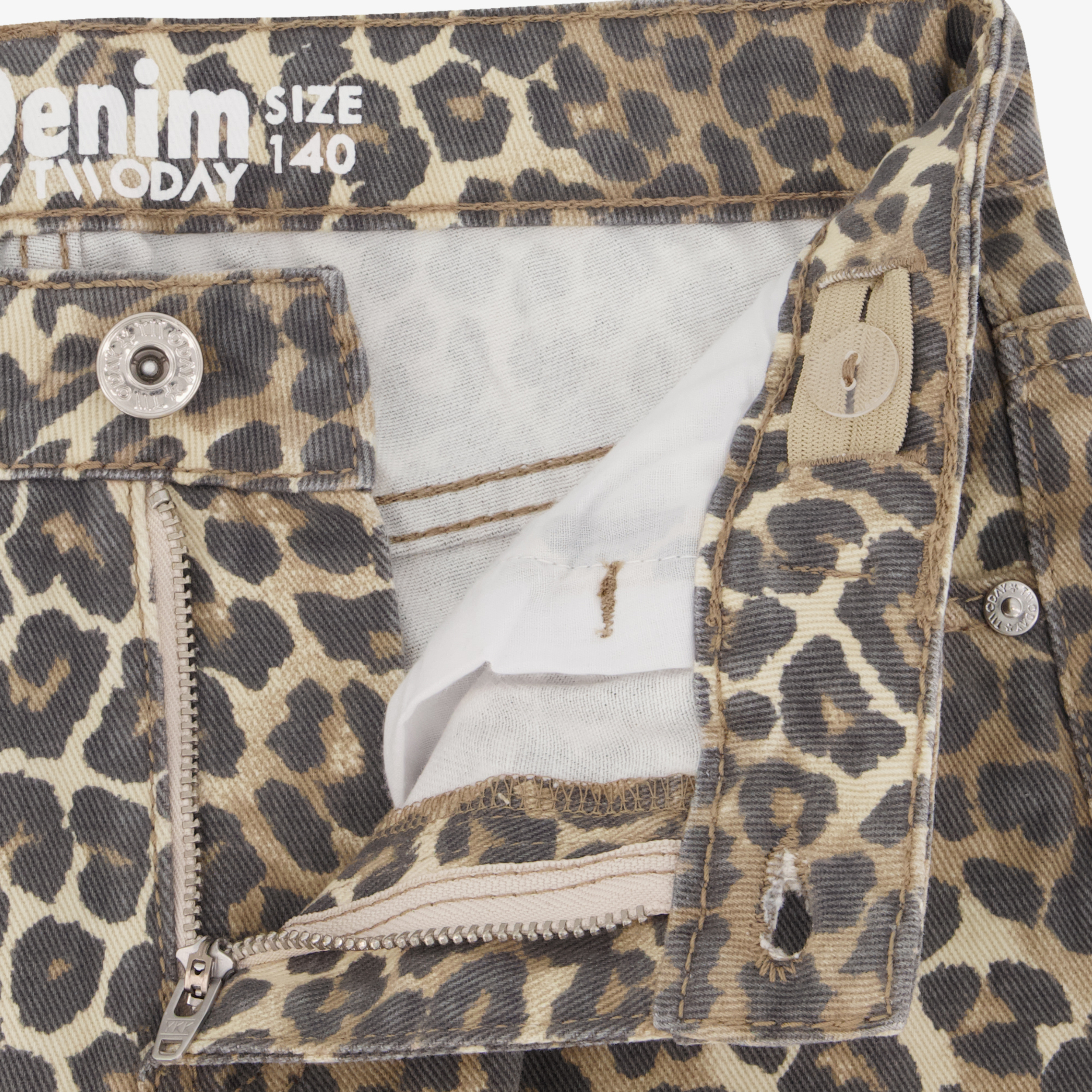 TwoDay meisjes wide leg jeans met luipaardprint bruin broeken & shorts – foto 3