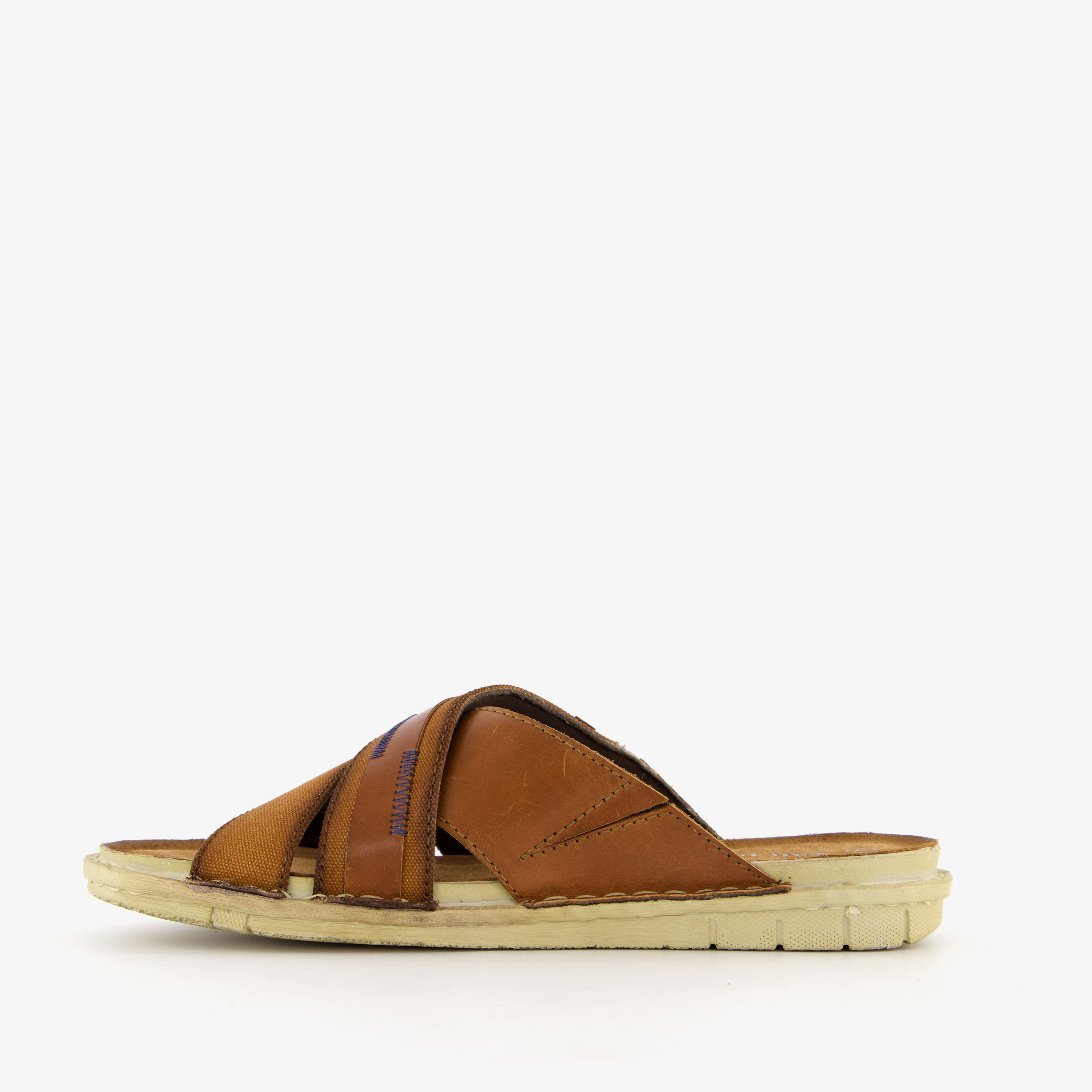 Van Beers leren heren slippers bruin – foto 2