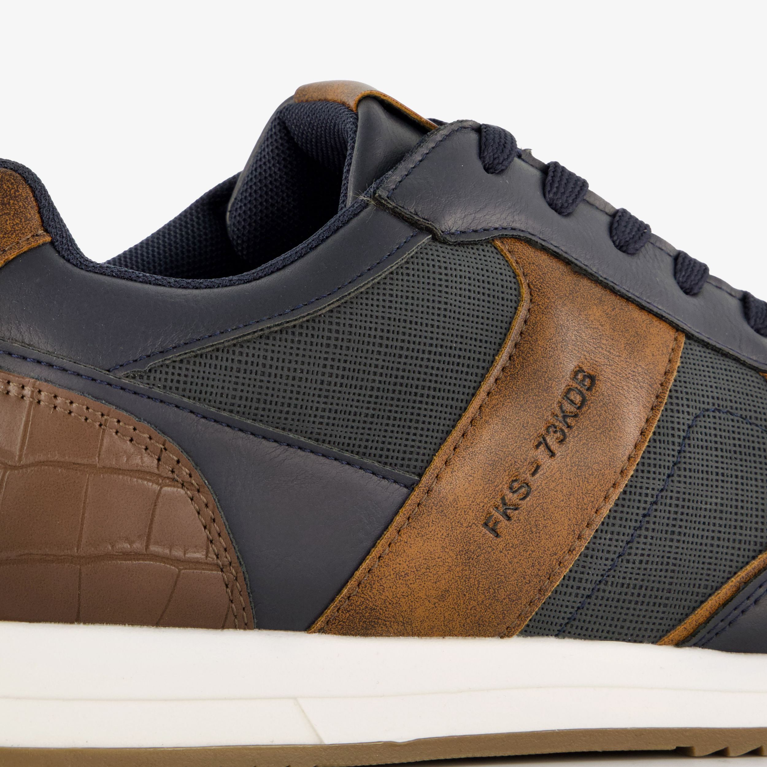 Blue Box heren sneakers blauw cognac – foto 5