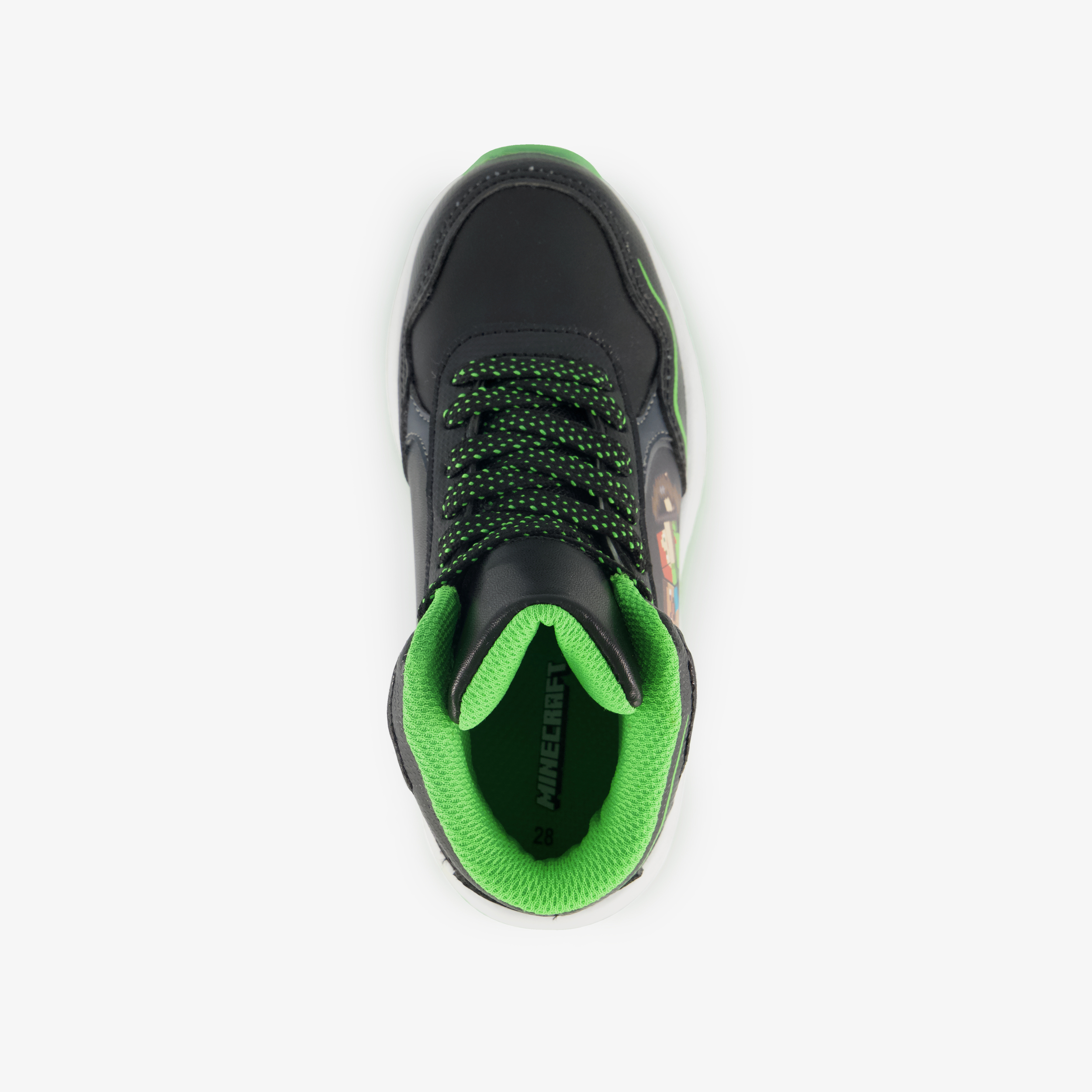 Minecraft hoge jongens sneakers met airzool zwart groen – foto 4