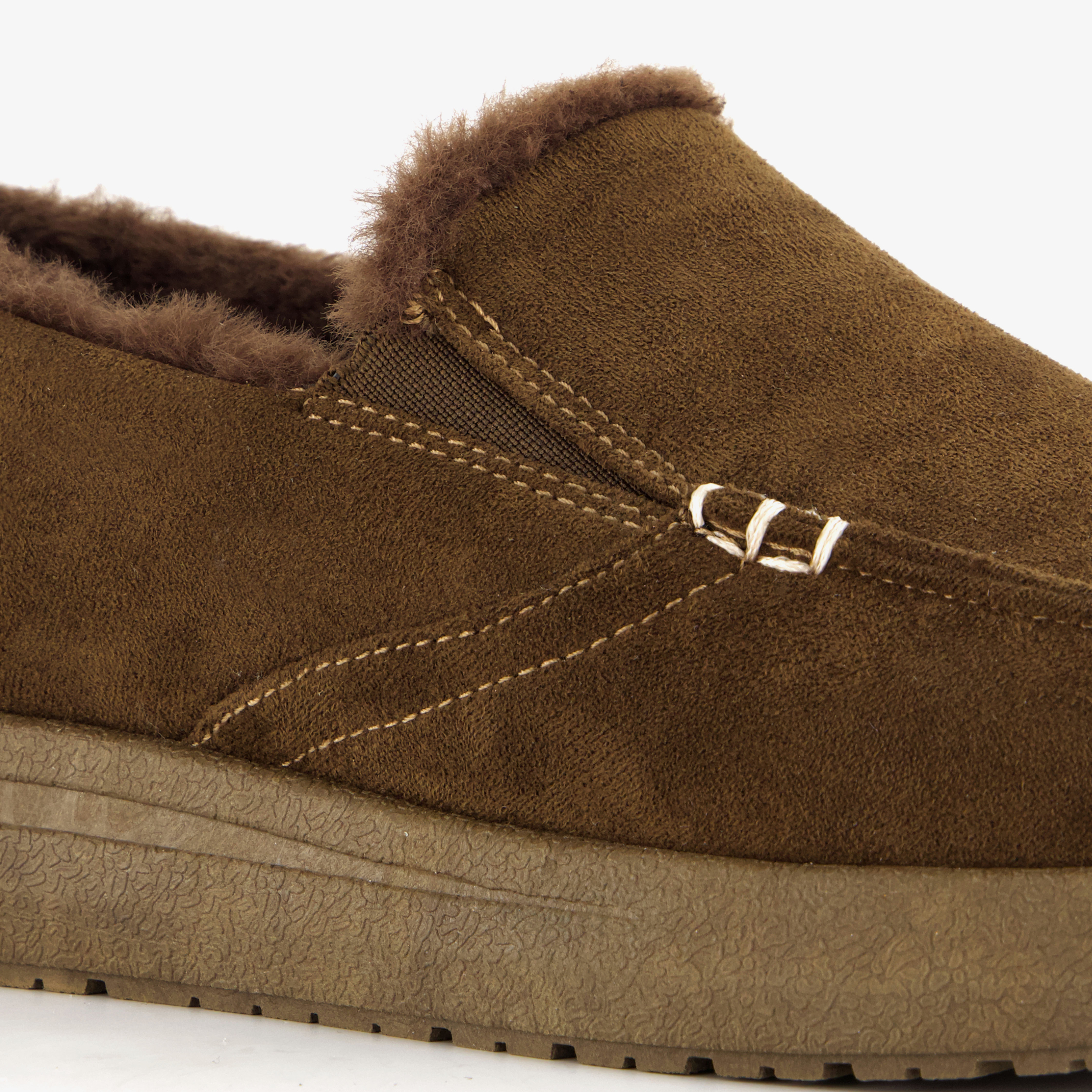 Natuform gevoerde heren pantoffels bruin – foto 5