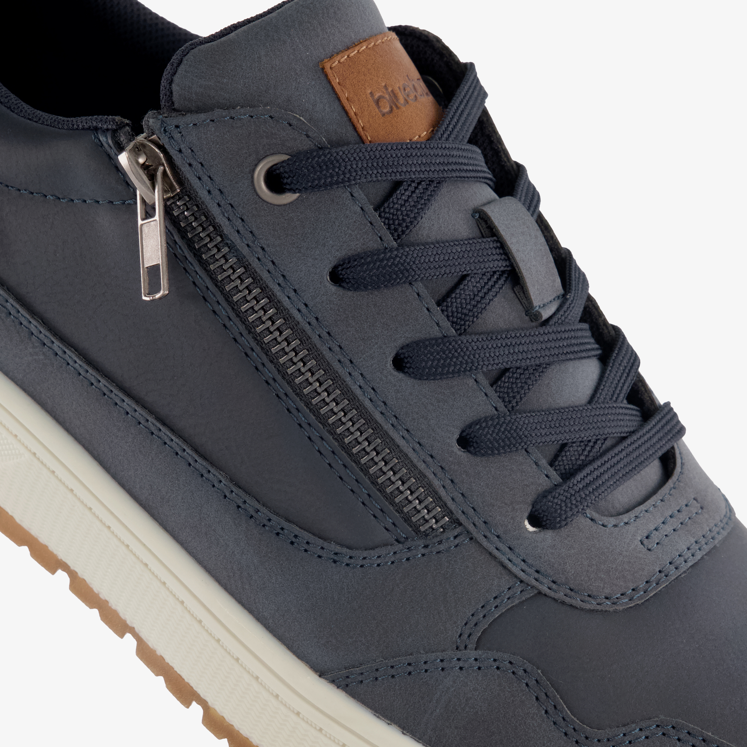 Blue Box heren sneakers blauw cognac – foto 4