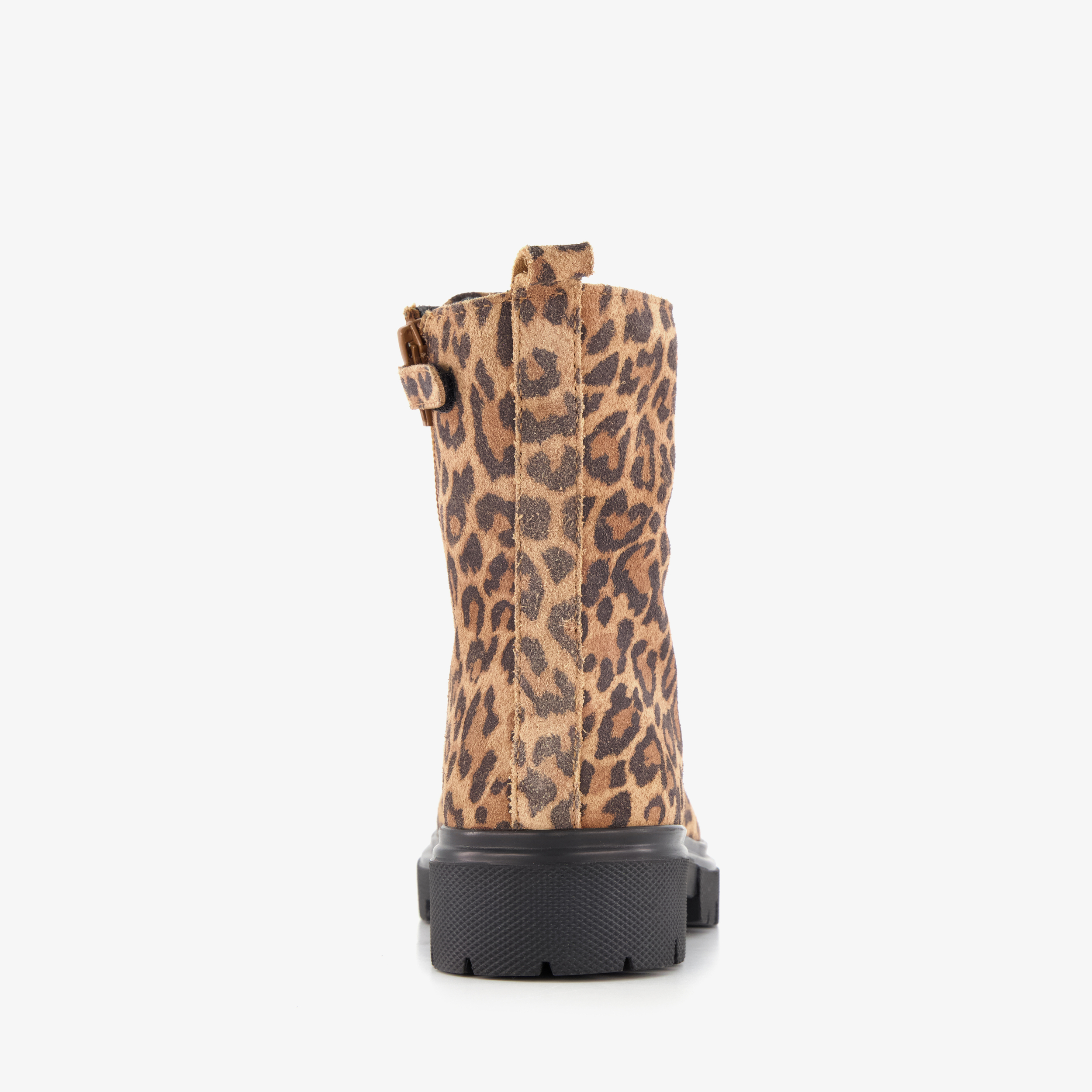 Braqeez suède meisjes veterboots met panterprint bruin – foto 2