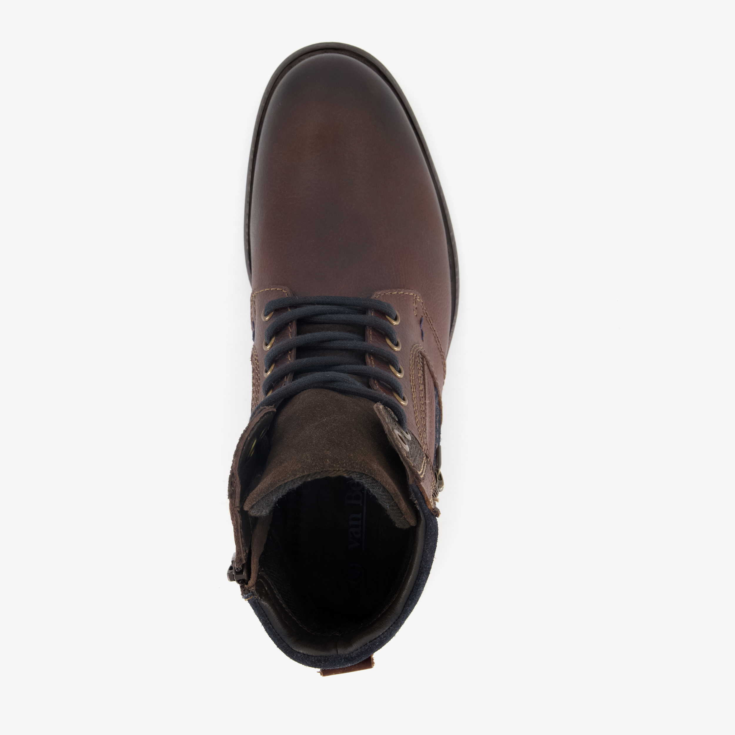 Van Beers leren veterboots bruin blauw heren – foto 4