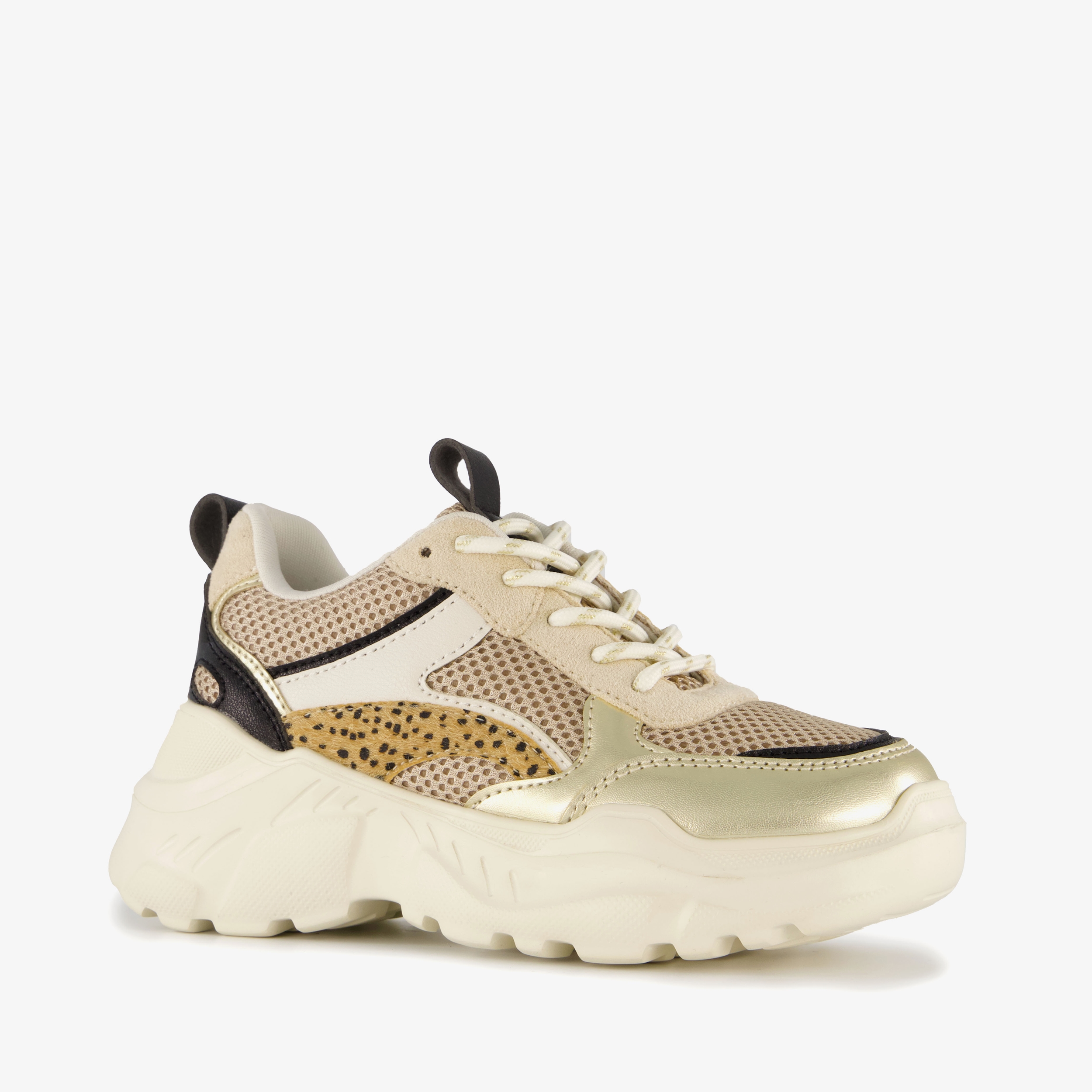 Blue Box meisjes dad sneakers beige metallic