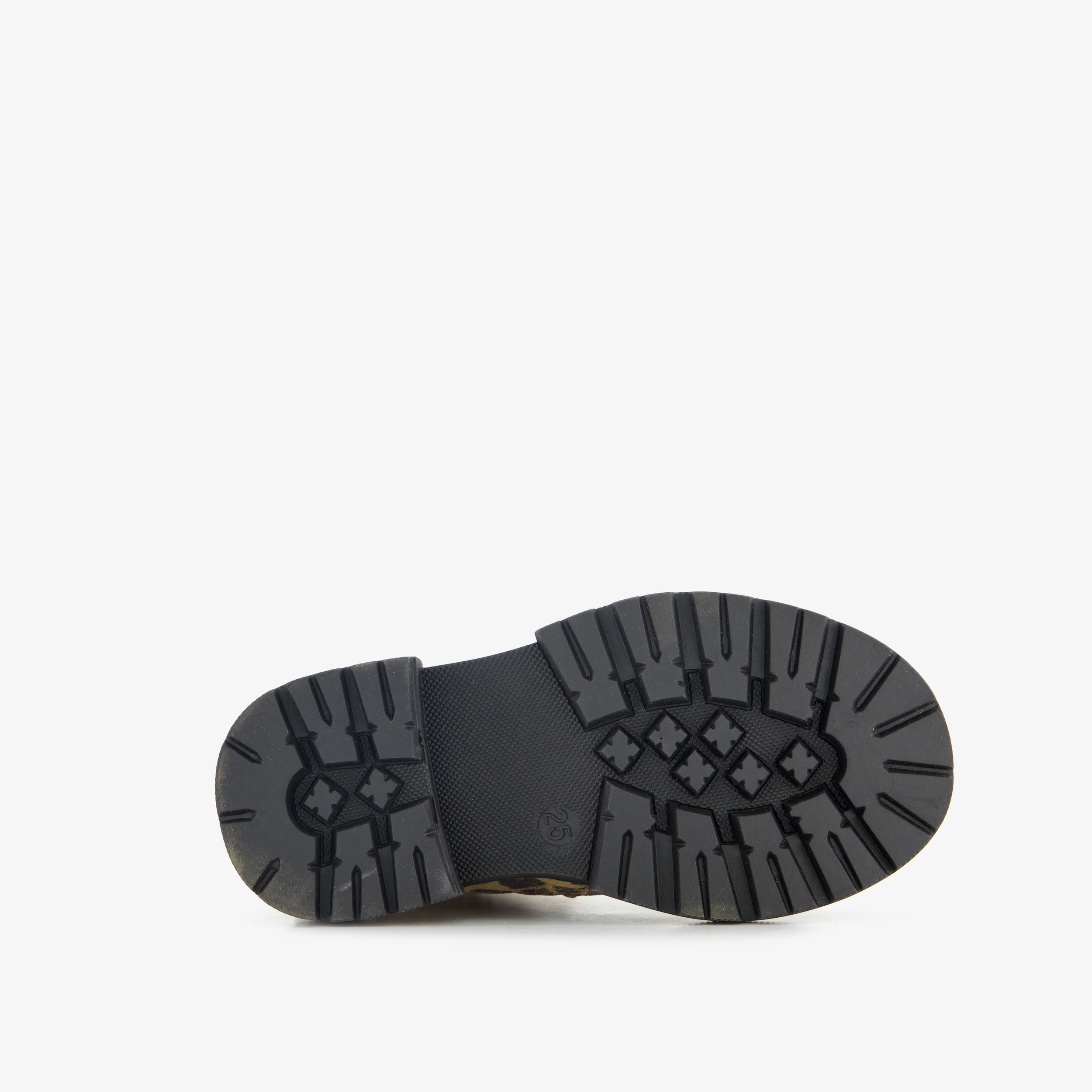 Stap suède meisjes veterboots met panterprint bruin – foto 3
