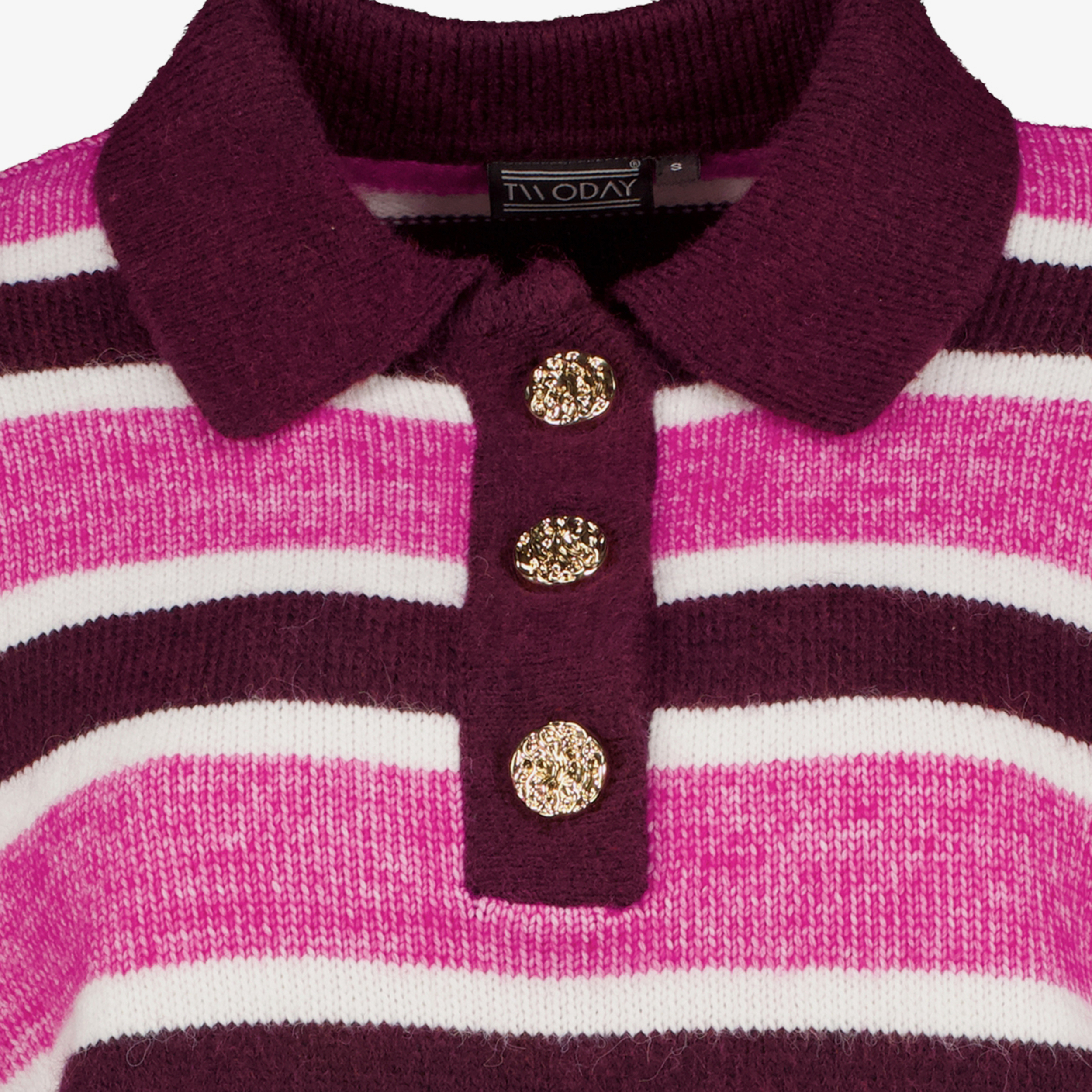 TwoDay gestreepte dames polo trui roze truien & vesten – foto 2