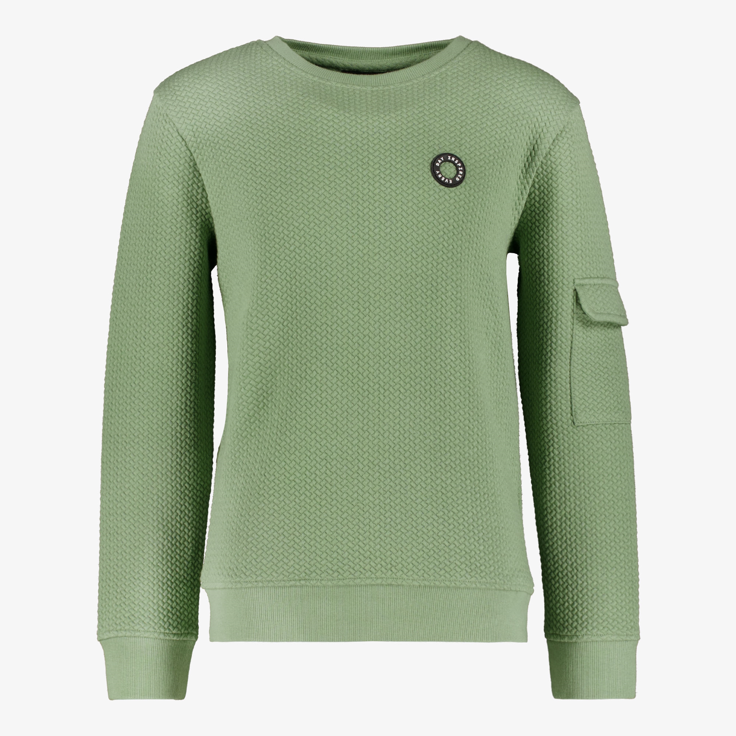 Unsigned jongens sweater met structuur groen