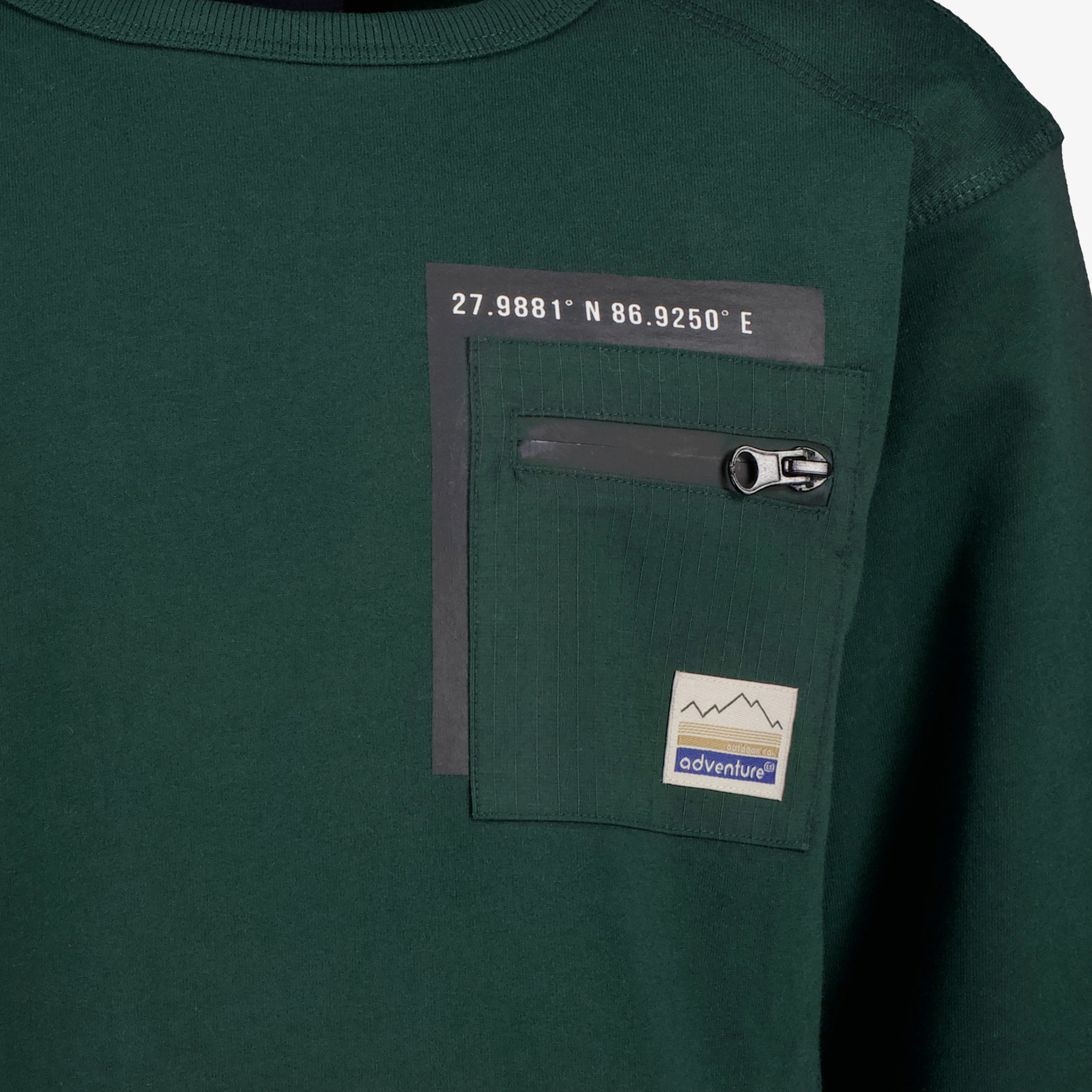 Unsigned jongens sweater met borstzakje donkergroen truien & vesten – foto 2