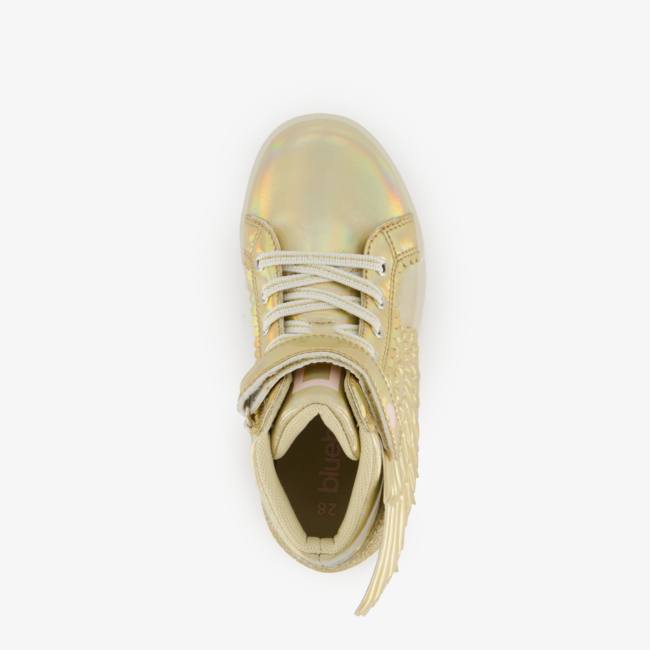 Blue Box hoge meisjes sneakers met lichtjes goud – foto 4
