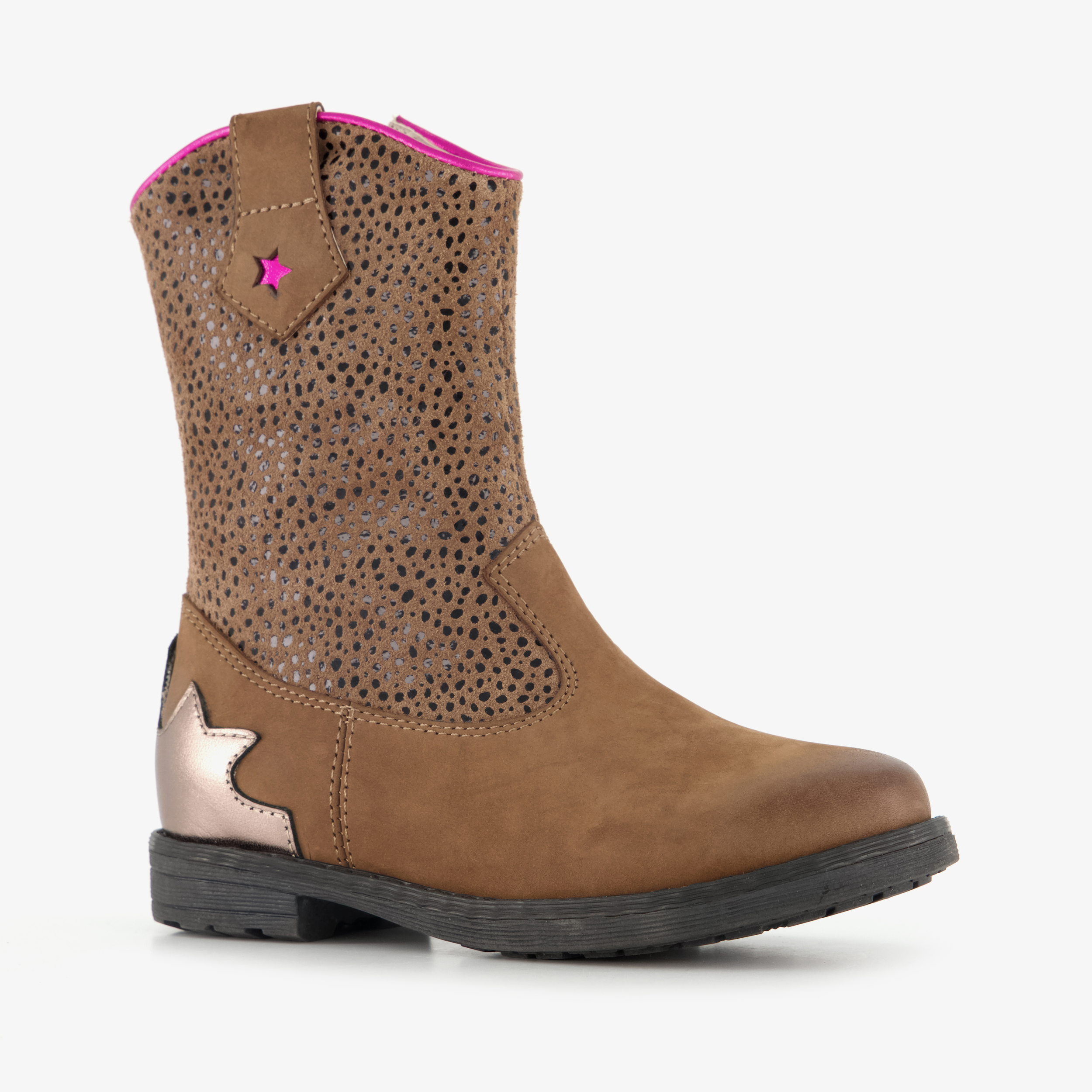 Stap suede meisjes cowboy enkellaarsjes bruin