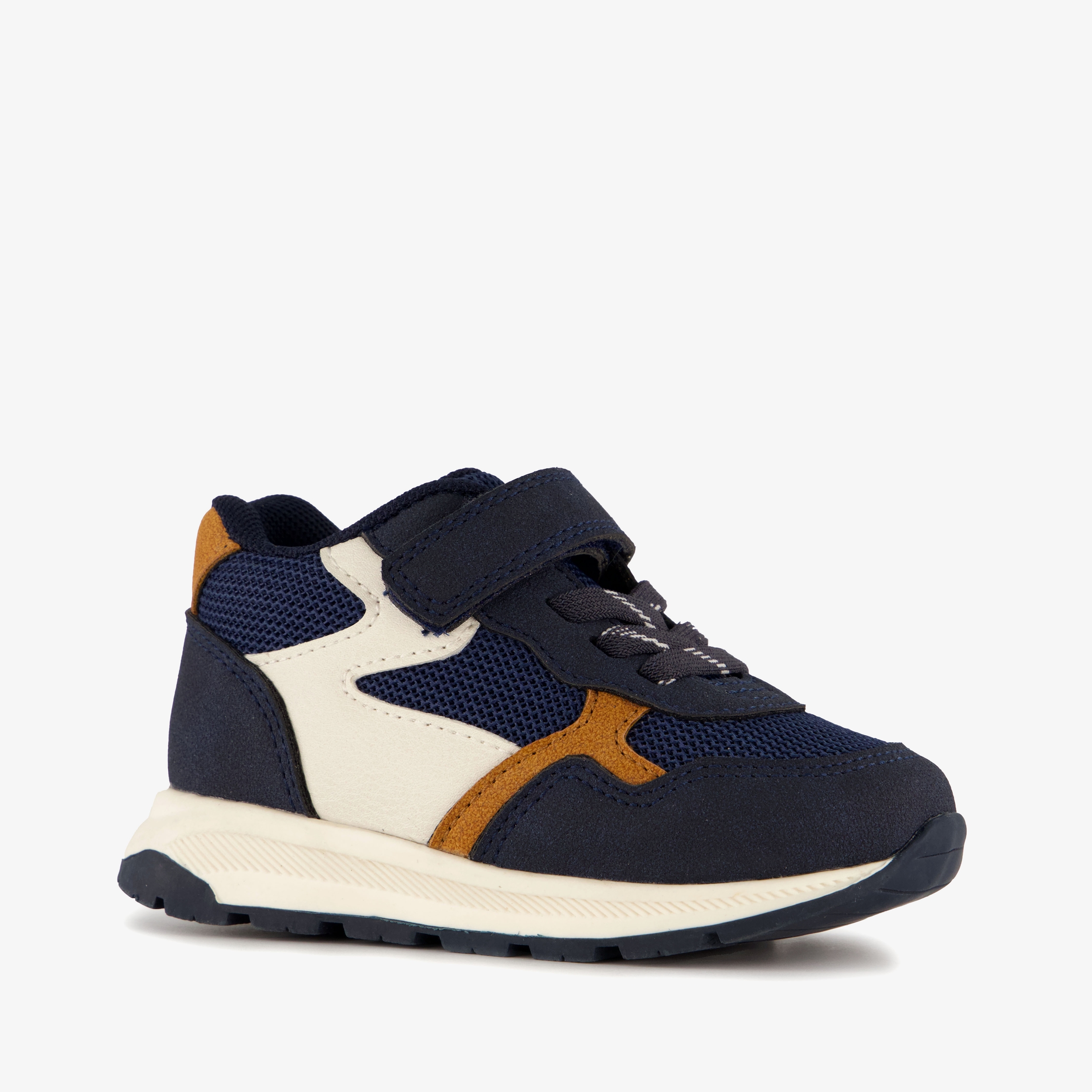 Blue Box jongens sneakers donkerblauw cognac