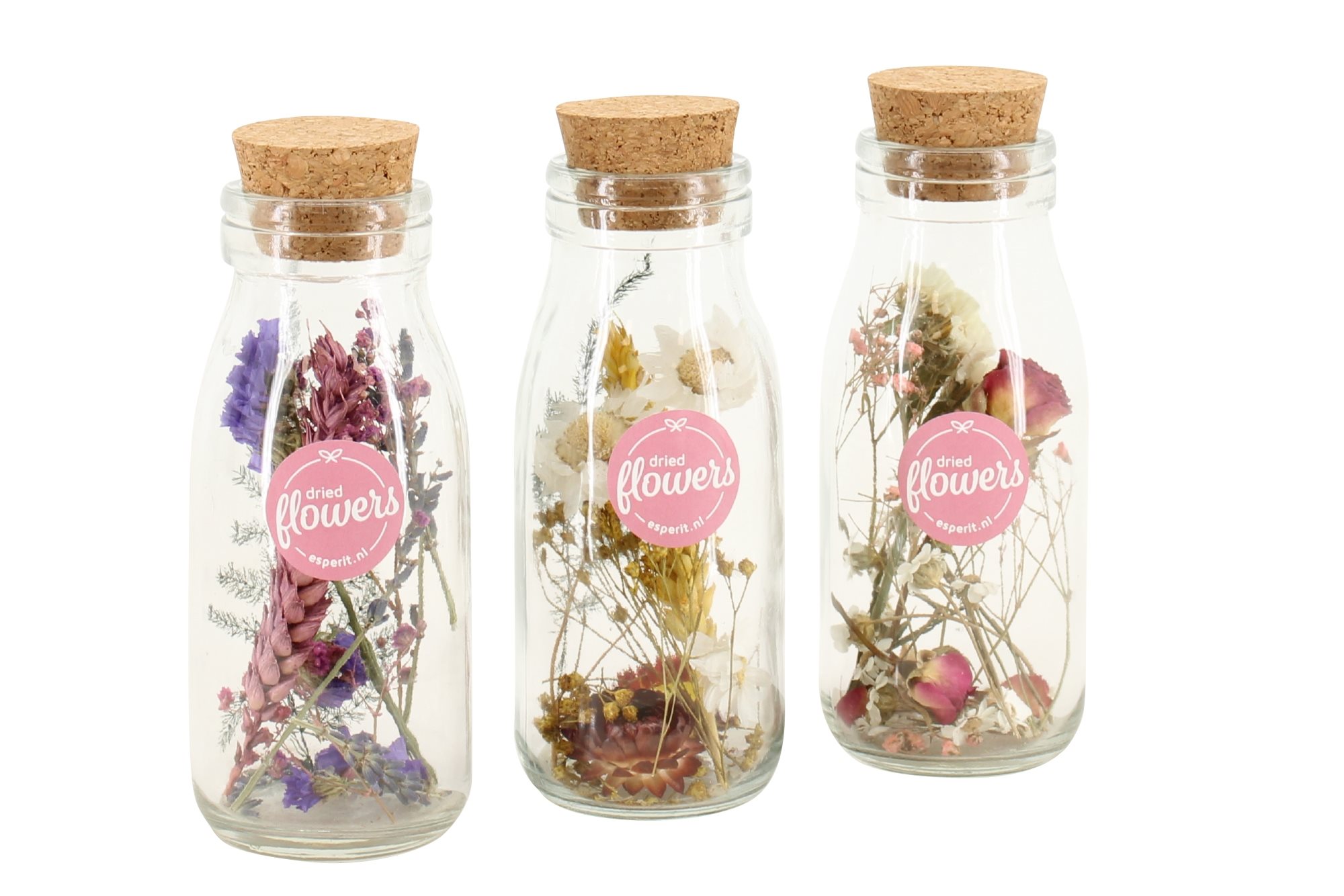 Droogbloemen - Set van 3 - Dryflower'Small Bottles'- Droogbloemen afbeelding