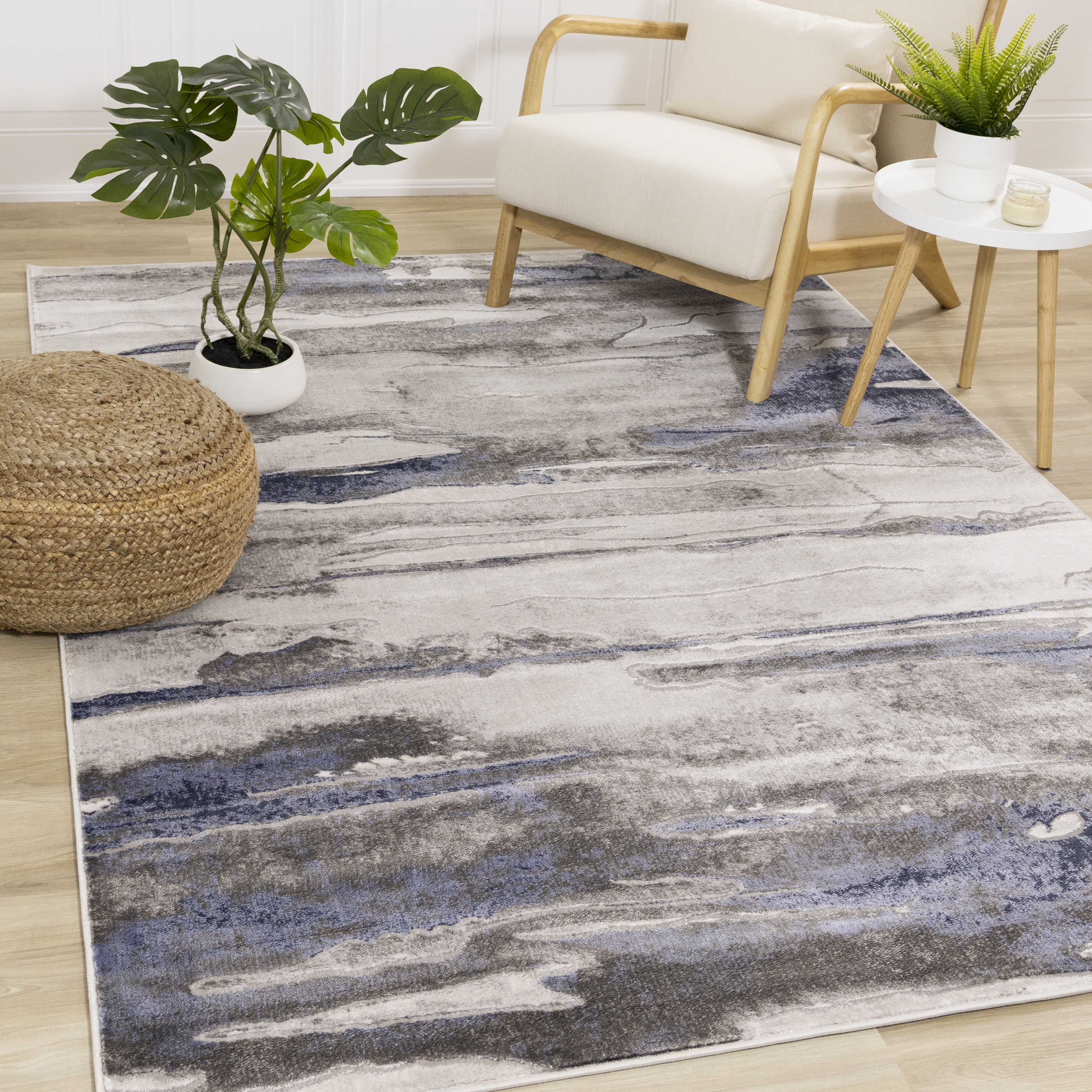 Chorus Blue Grey Calm Sky Rug, 2'0" x 3'7"