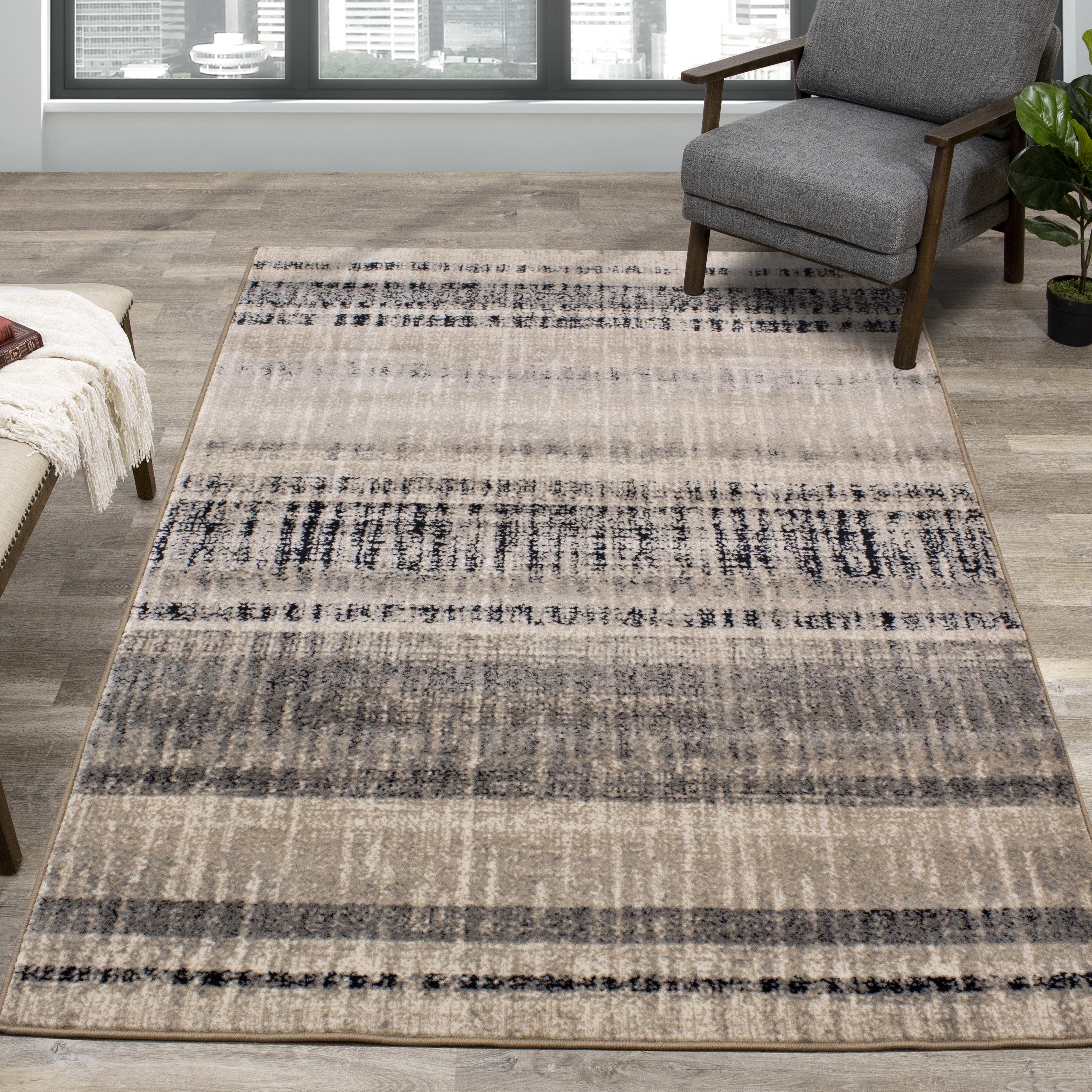 Abbey 33005 Beige Grey Taupe 2 x 4